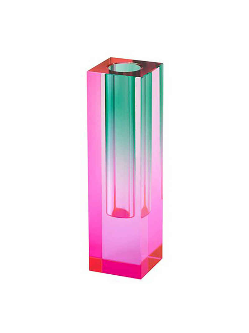 Giftcompany Standkerzenhalter Kristallglas Vase Sari Pink Grün