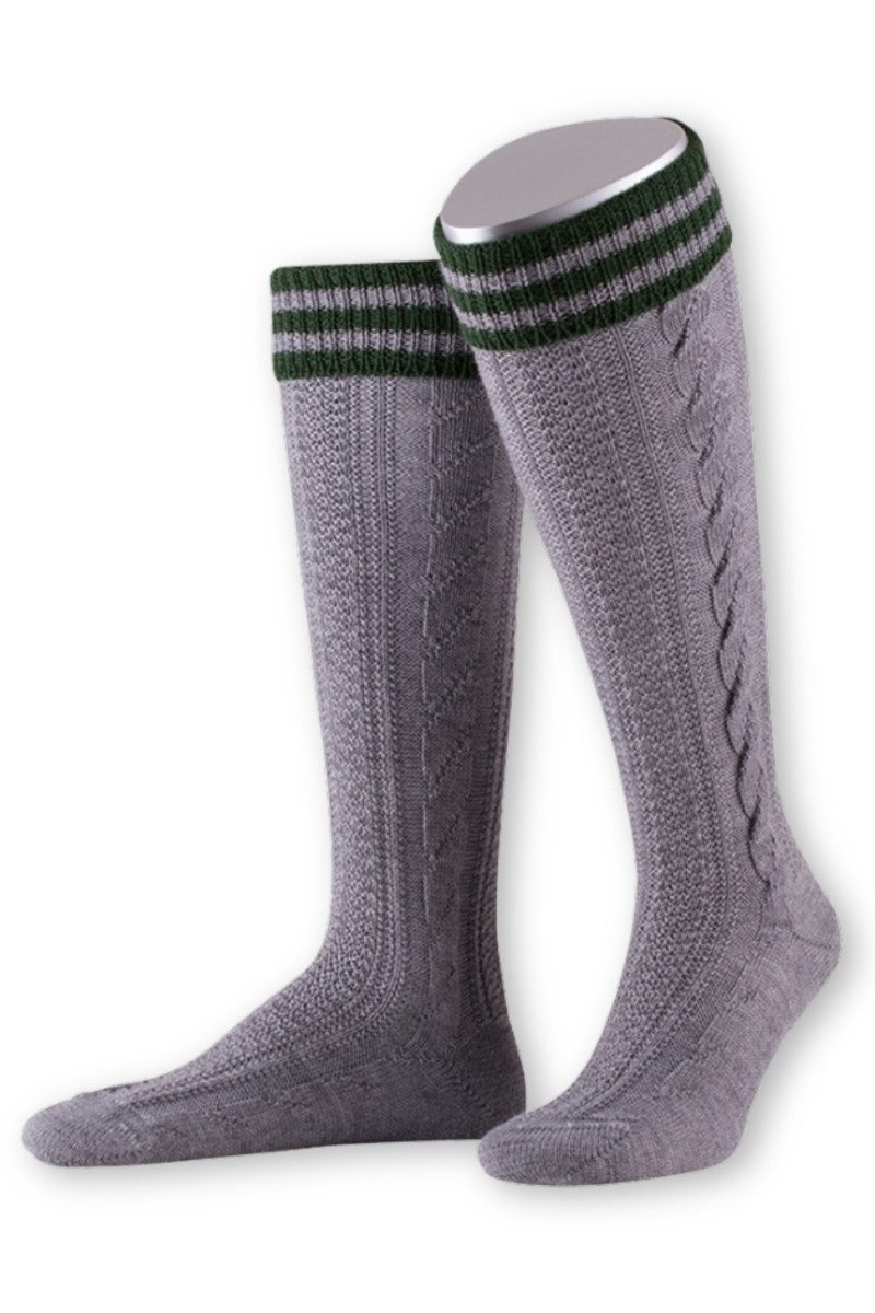 Lusana Trachtensocken Kniestrümpfe Herren - L8995R - mittelgrau, dunkelgrau günstig online kaufen