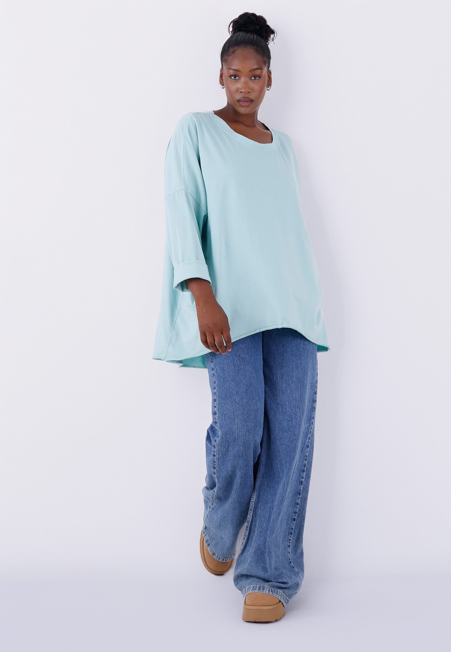 YC Fashion & Style Rundhalsshirt Longsleeve – One Size (Gr. 36–44), Krempel günstig online kaufen