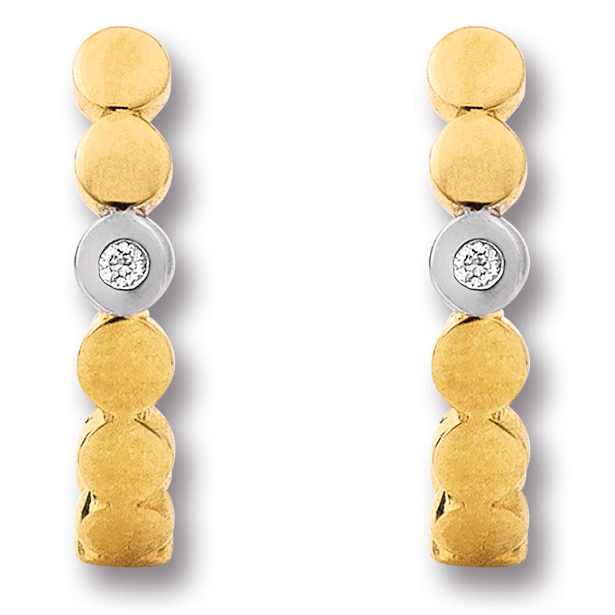 Gelbgold, 585 Schmuck Diamant 0.02 ct Ohrstecker Brillant aus Paar Ohrstecker ONE Damen Gold ELEMENT Ohrringe