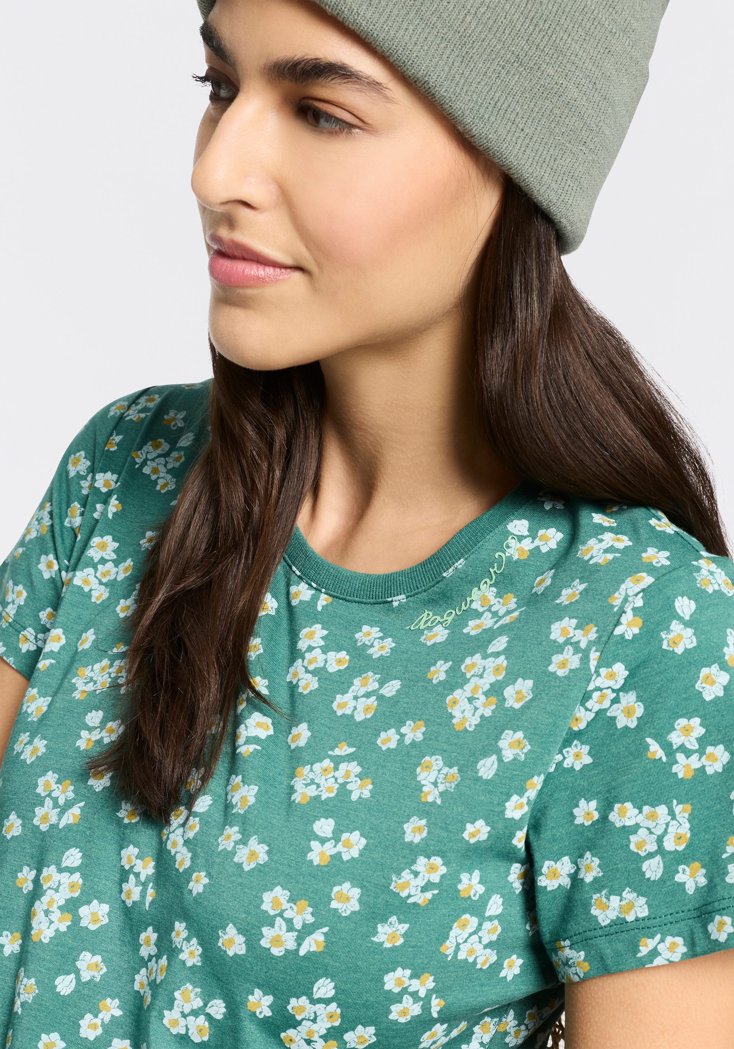 Ragwear Kurzarmshirt MINTTA FLOWER O mit sommerlichem Print