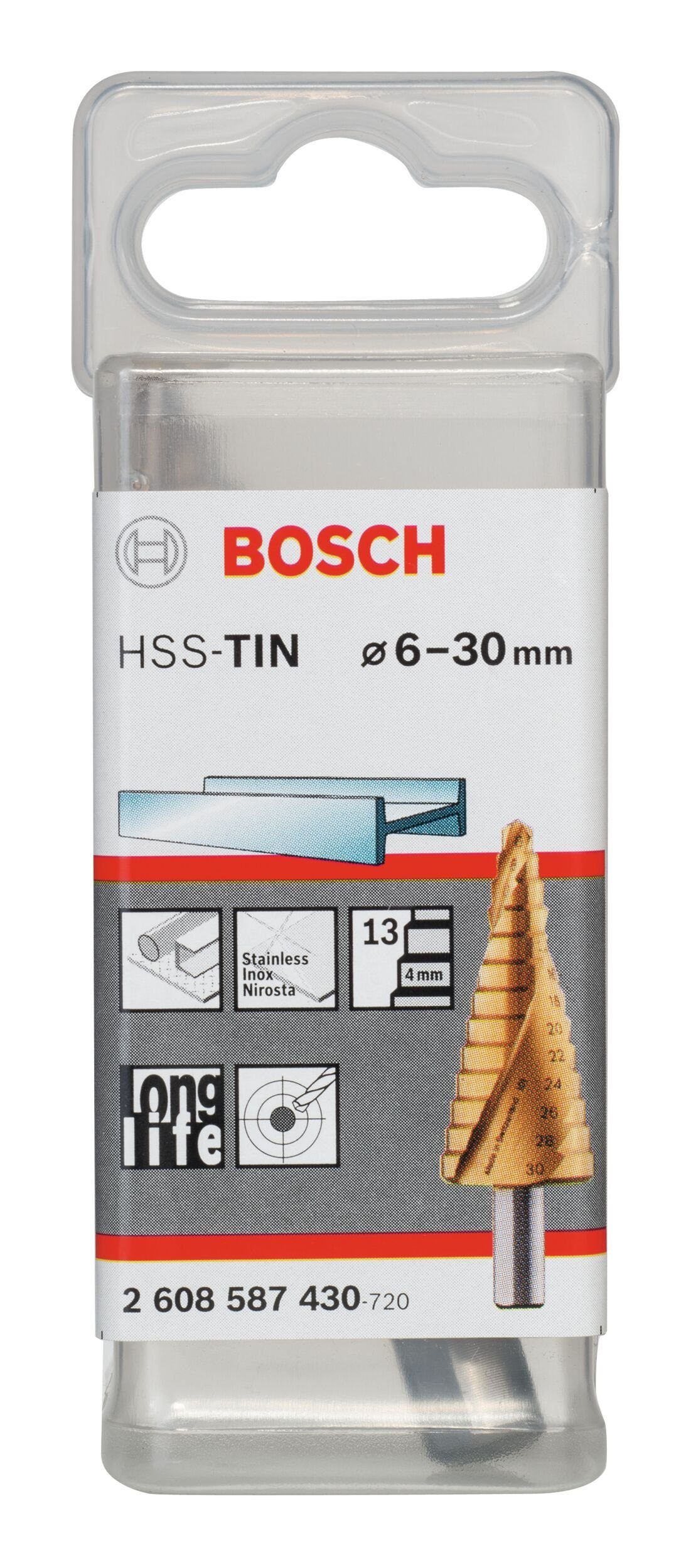 10 - HSS-TiN 13 x x 30 Stufen mm 6 93,5 338) Stufenbohrer - Metallbohrer, (DIN BOSCH