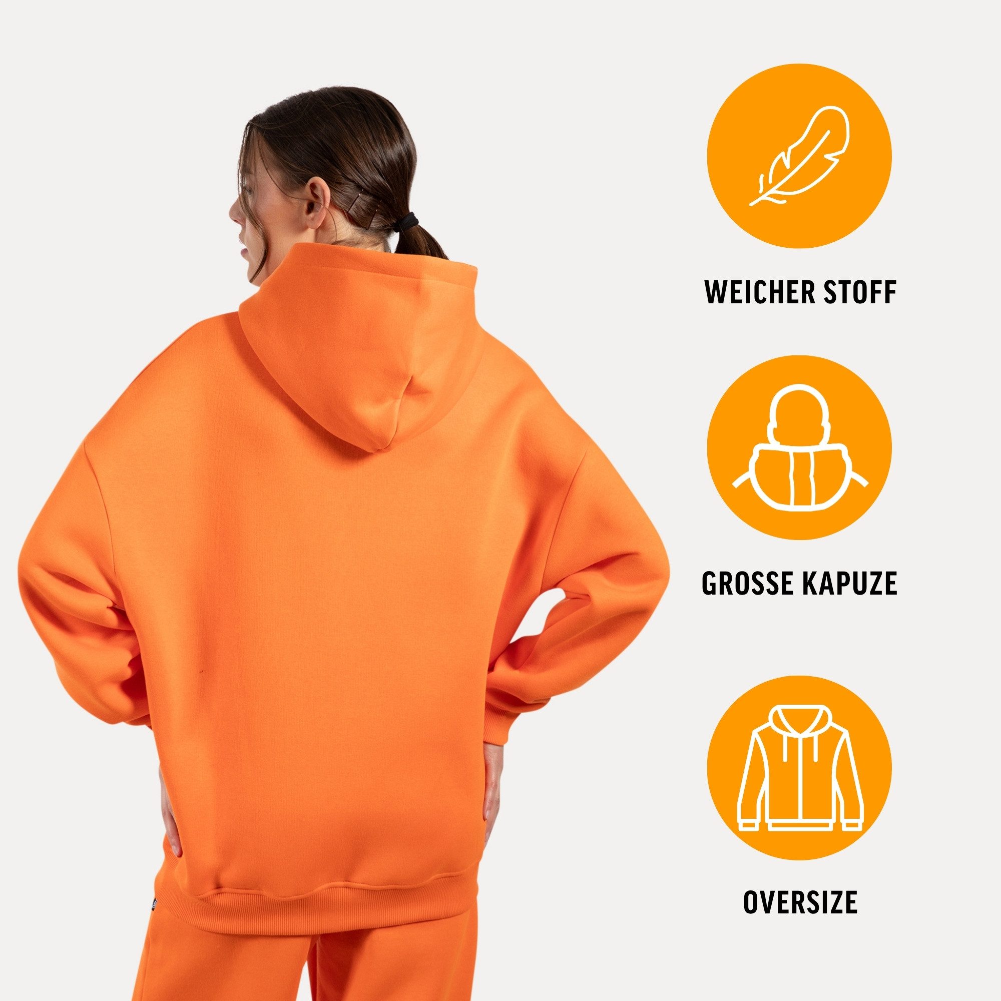 Smilodox Hoodie Lyanna, Oversize Zip Kapuzenpullover mit Reißverschluss, Flauschig Sweatshirt Kängurutasche Pulli Sweater warm bequem Streetstyle Alltag