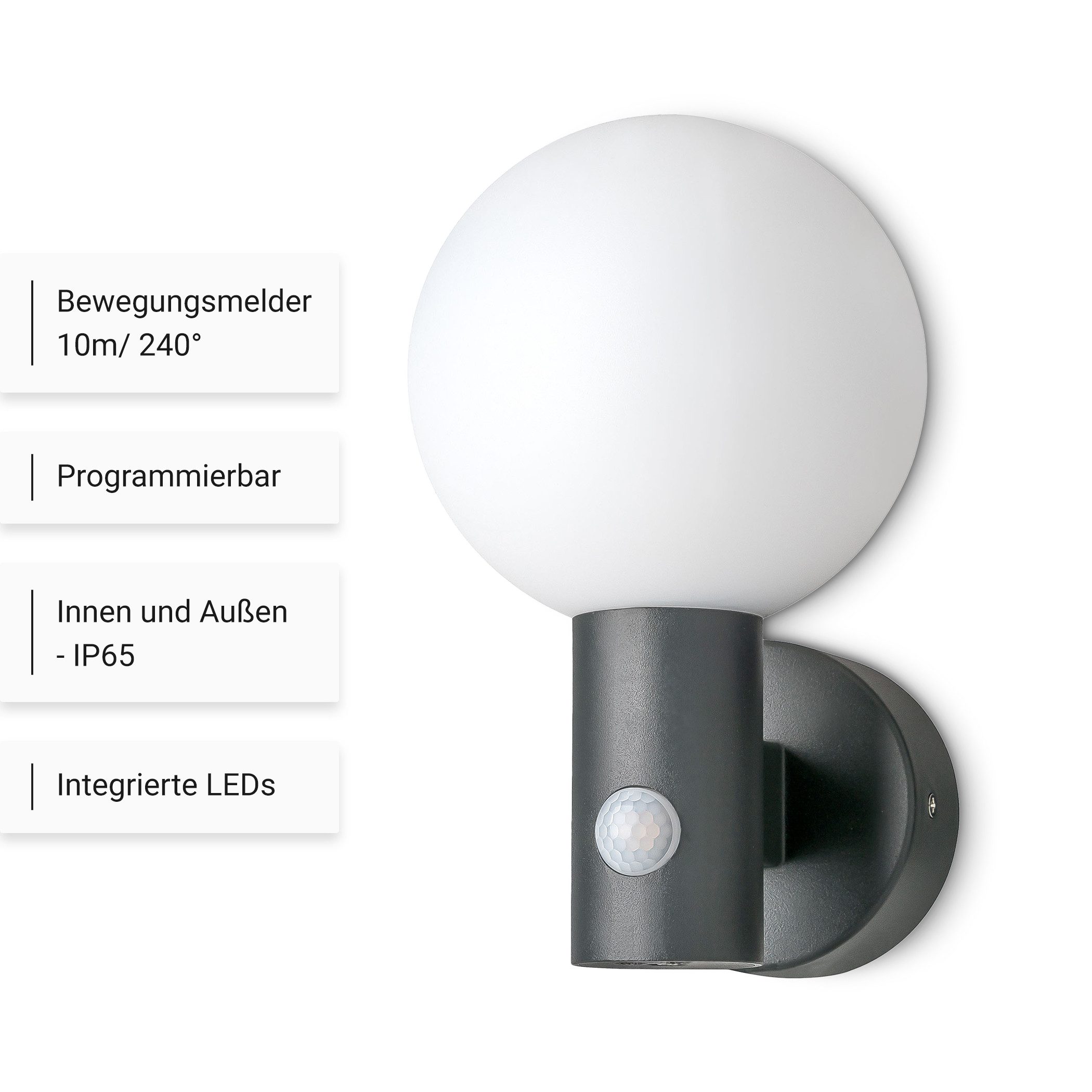 SEBSON Außen-Wandleuchte LED Außenleuchte Bewegungsmelder 10m/120° günstig online kaufen