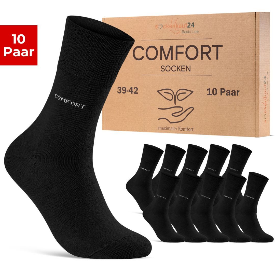Gesundheitssocken Comfort Socken ohne Gummibund & ohne Naht mit Komfortbund