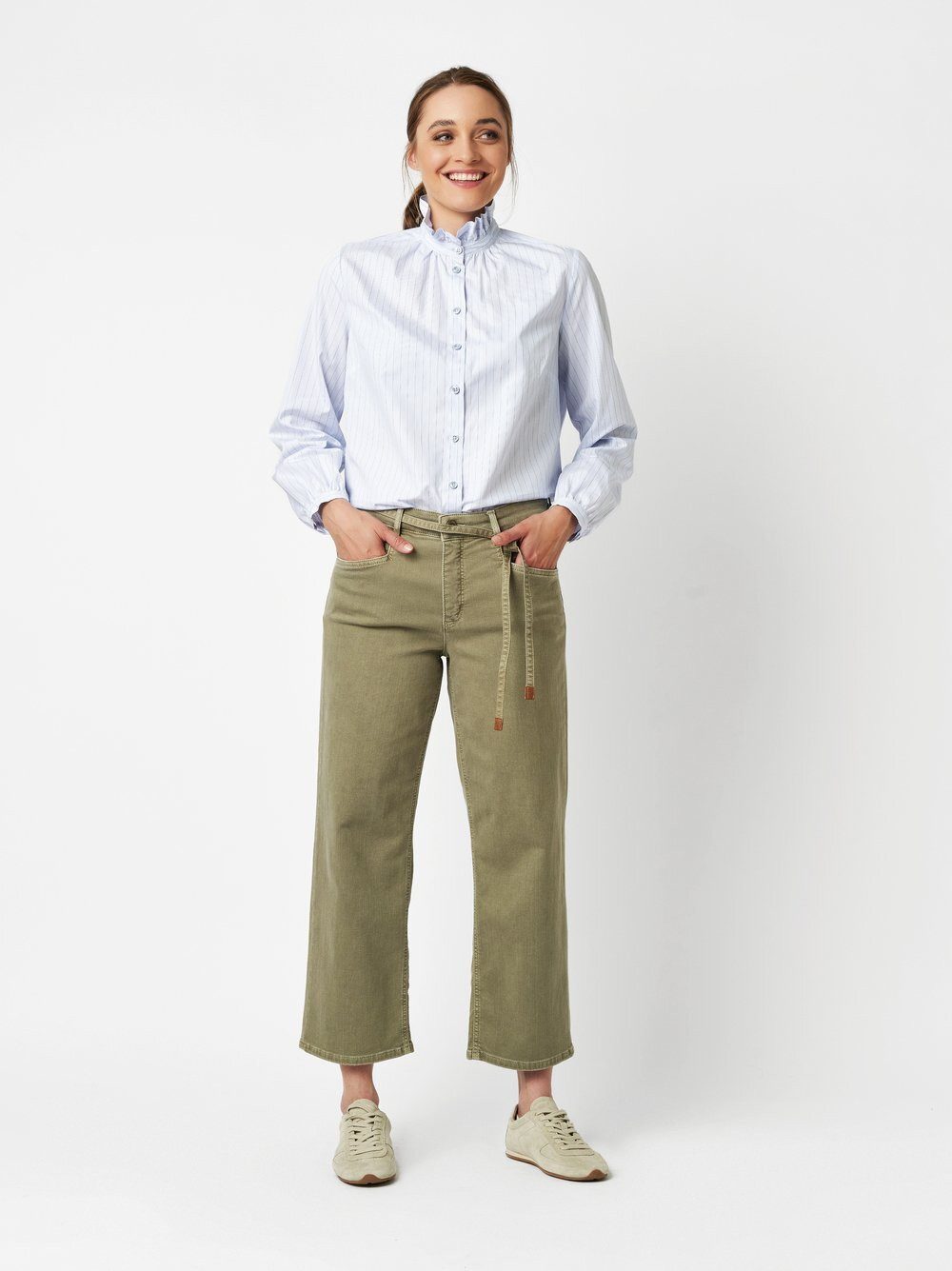 TONI Klassische Bluse Cleo mit Rüschenkragen und Streifen günstig online kaufen