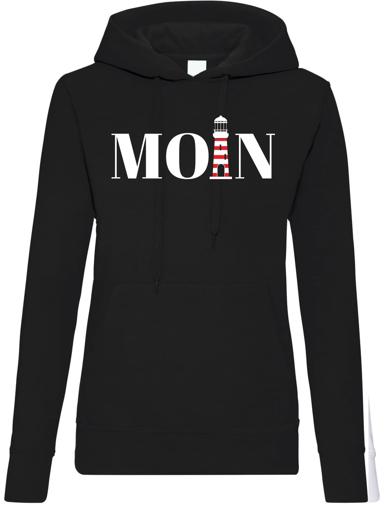 Kapuzenpullover Moin Leuchtturm Damen Hoodie Pullover