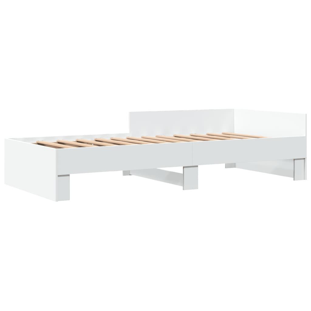 vidaXL Bett Bettgestell Weiß 100x200 cm Holzwerkstoff