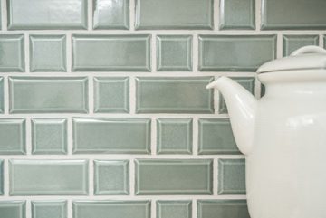Mosani Mosaikfliesen Metro Subway Fliese Petrol Grau Mosaik Keramik Küche Wand