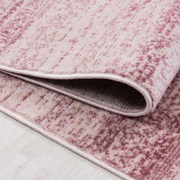 Teppich Unicolor - Einfarbig, Teppium, Rechteckig, Höhe: 6 mm, Schlafzimmer Teppich Bettumrandung Läufer Set 3 teilig Rosa-1