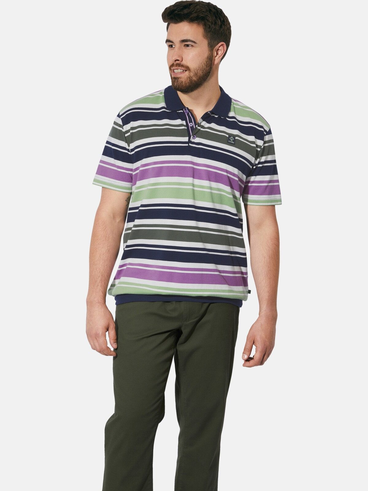 Charles Colby Poloshirt EARL MORTBERT mit farbenfrohen Muster