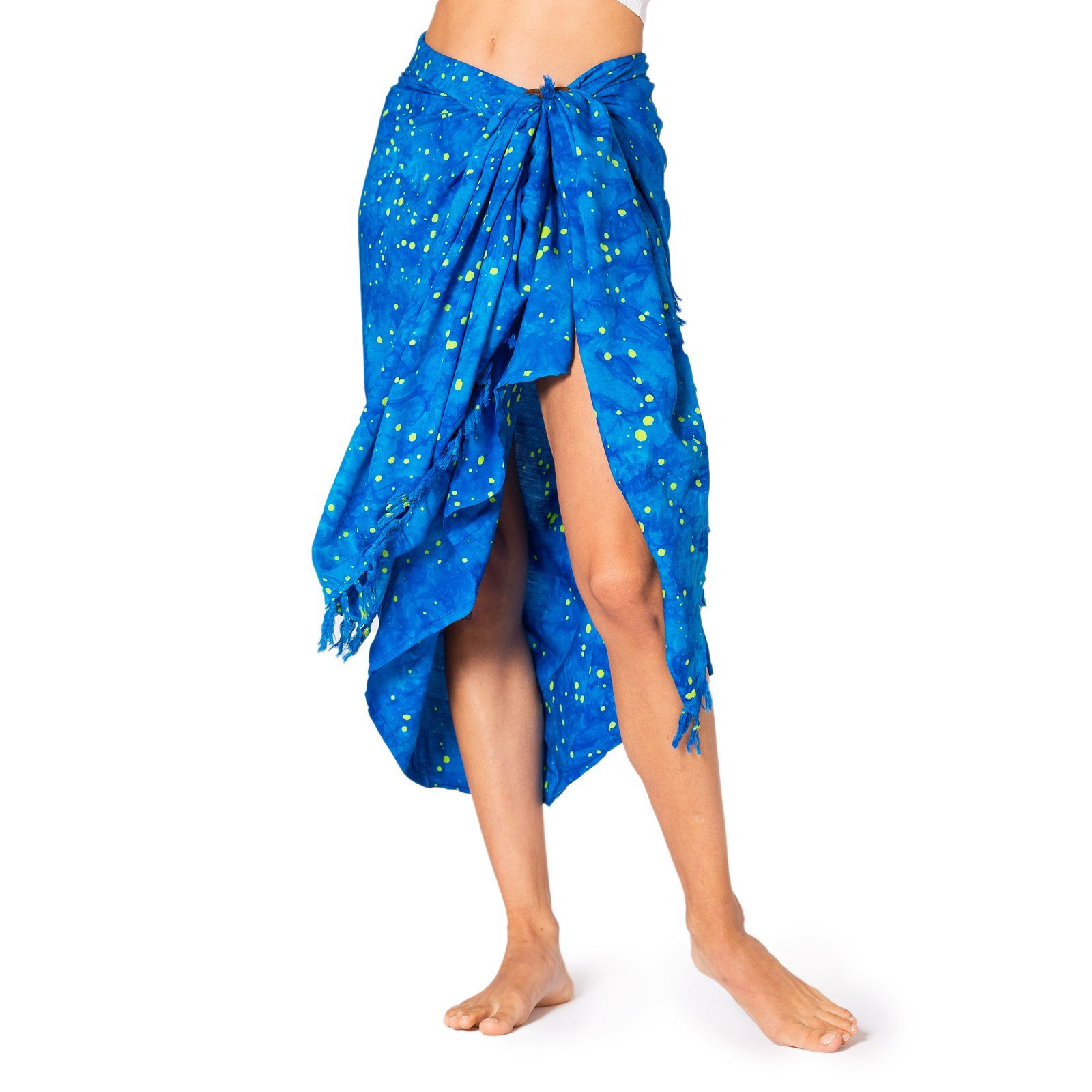 PANASIAM Pareo Sarong Starlit Wachsbatik aus hochwertiger Viskose Strandtuch, Strandkleid Bikini Cover-up Tuch für den Strand Schultertuch Halstuch B122 starlit sky
