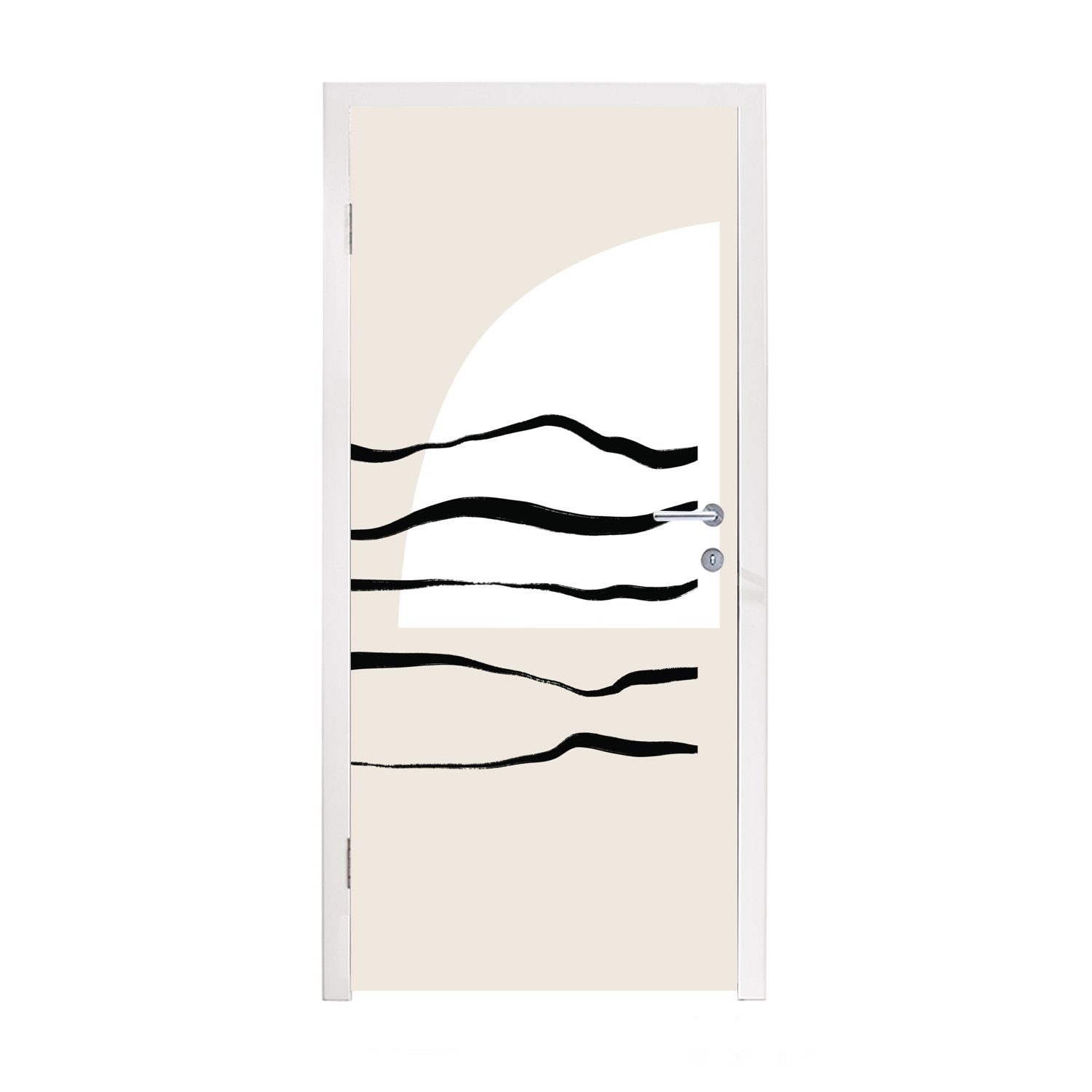 MuchoWow Türtapete Abstrakt - Linie - Pastell, Matt, bedruckt, (1 St), Fototapete für Tür, Türaufkleber, 75x205 cm