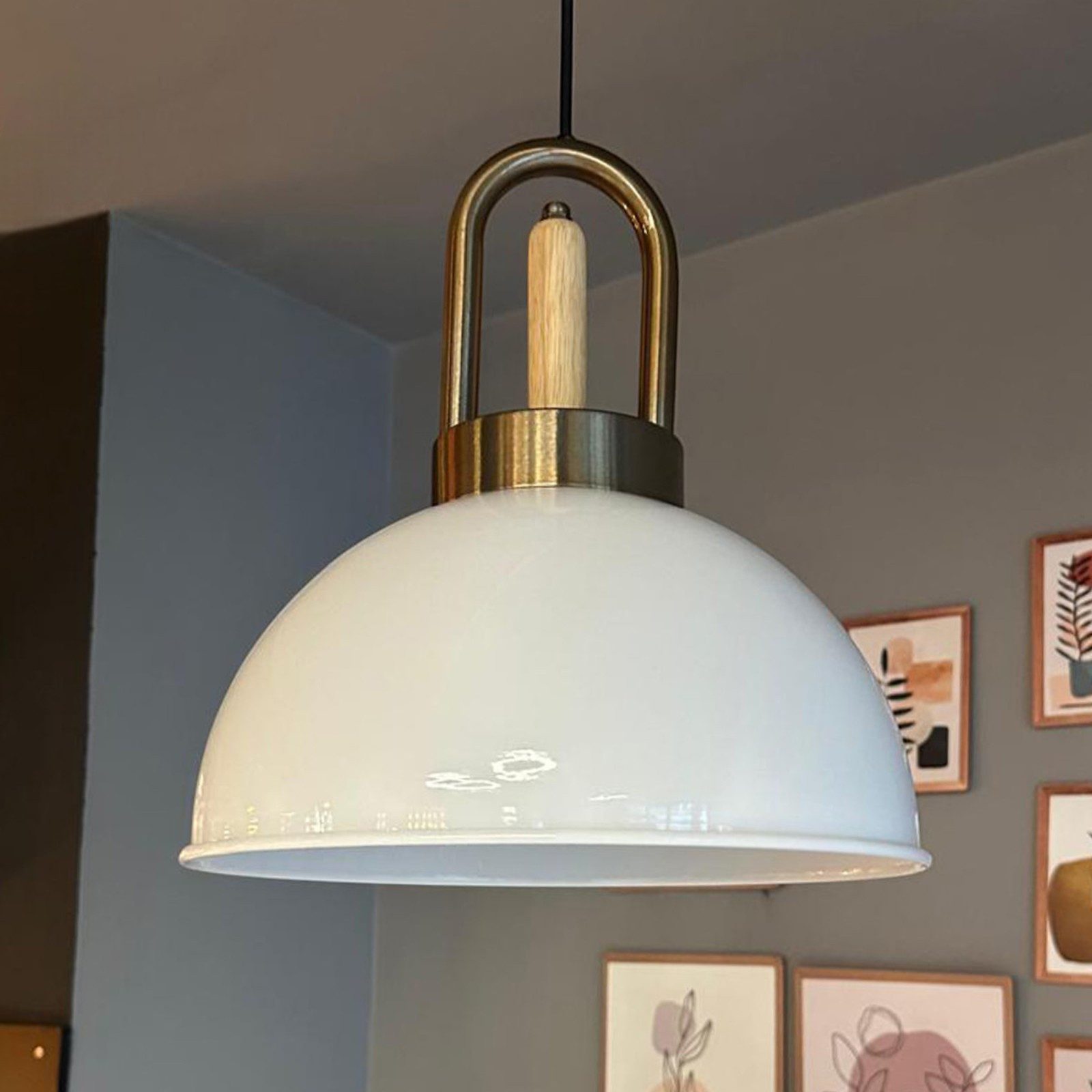 Bamyum Pendelleuchte Pendelleuchte Yimpi Locke Holz Metall, Modern Hängelampe, ohne Leuchtmittel