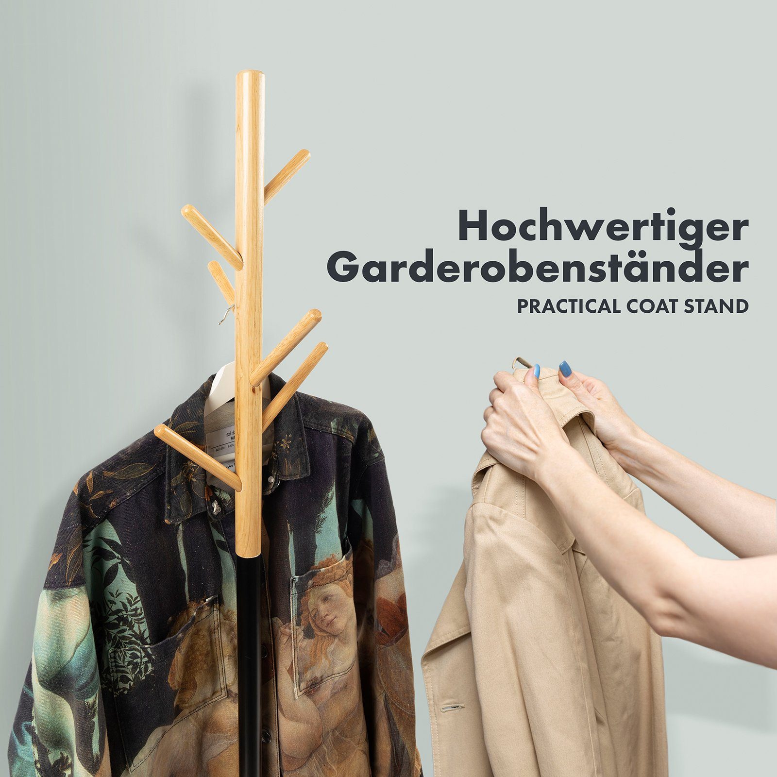 Karat Garderobenständer George, Kleiderständer, 6 Kleiderhaken, Runder Stan günstig online kaufen