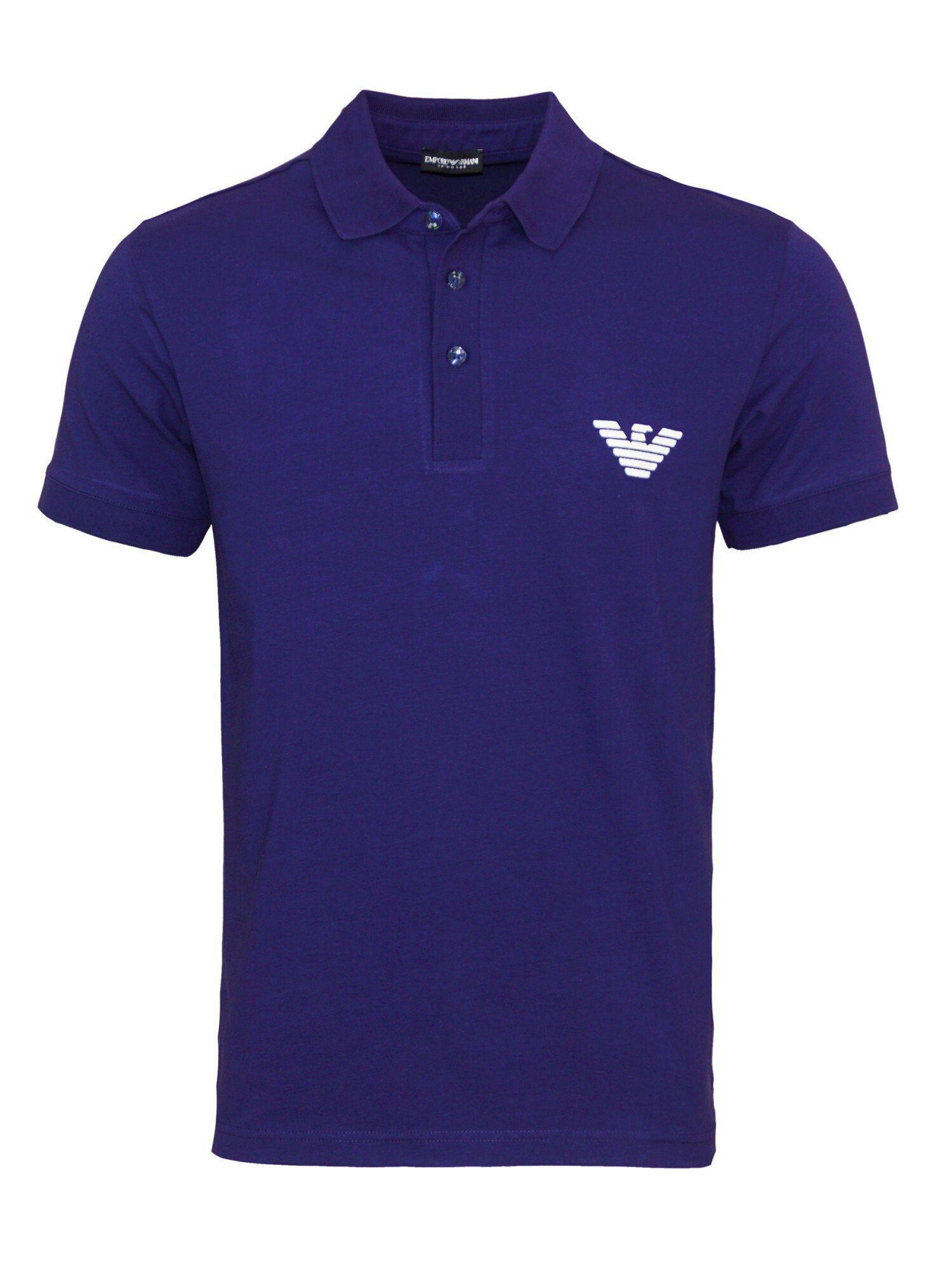 Emporio Armani Poloshirt Shirt Essential Poloshirt aus Baumwollstretch mit (1-tlg) blau