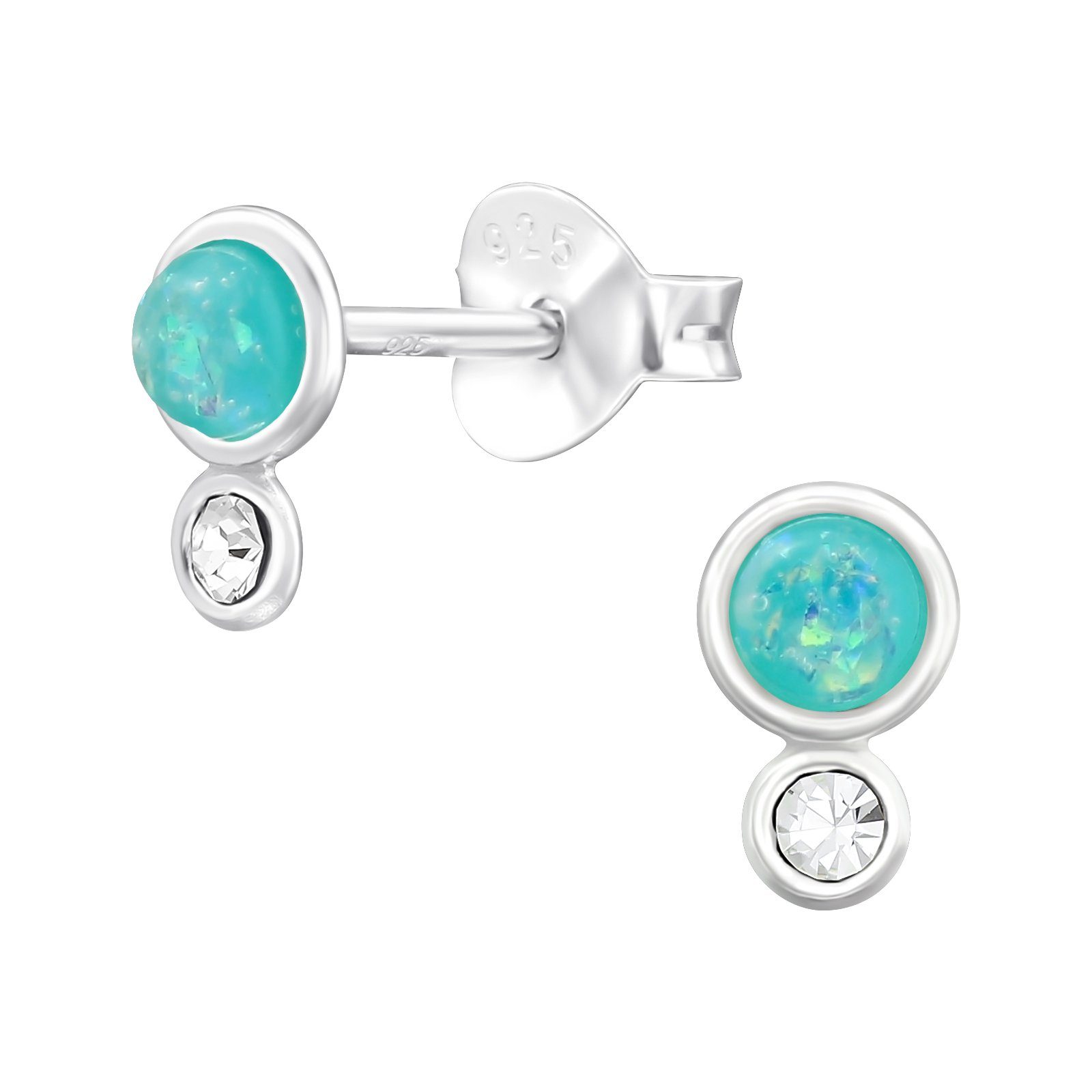 ALEXANDER YORK Paar Ohrstecker GEO-OPAL mint mit Kristall, 2-tlg., 925 Ster günstig online kaufen