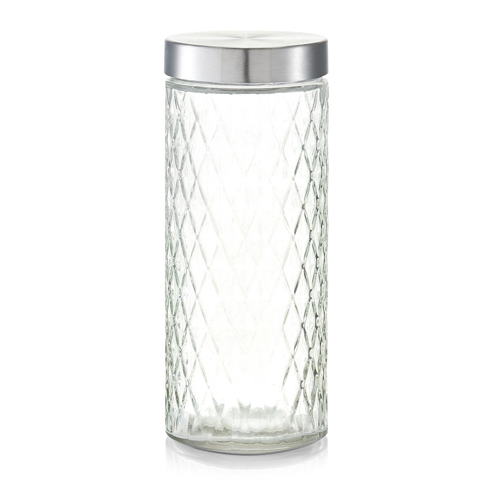 Zeller Present Vorratsglas Vorratsglas Raute mit Metalldeckel 2000 ml, Glas, Metall, (1-tlg), Vorratsdose Lebensmittelaufbewahrung