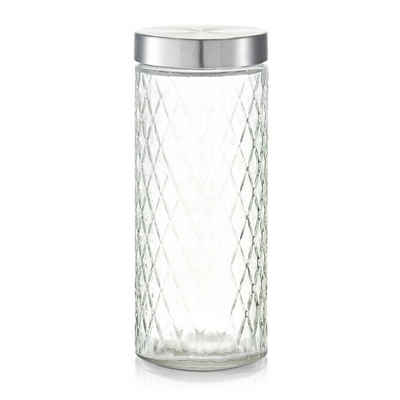 Zeller Present Vorratsglas Vorratsglas Raute mit Metalldeckel 2000 ml, Glas, Metall, (Stück, 1-tlg), Vorratsdose Lebensmittelaufbewahrung