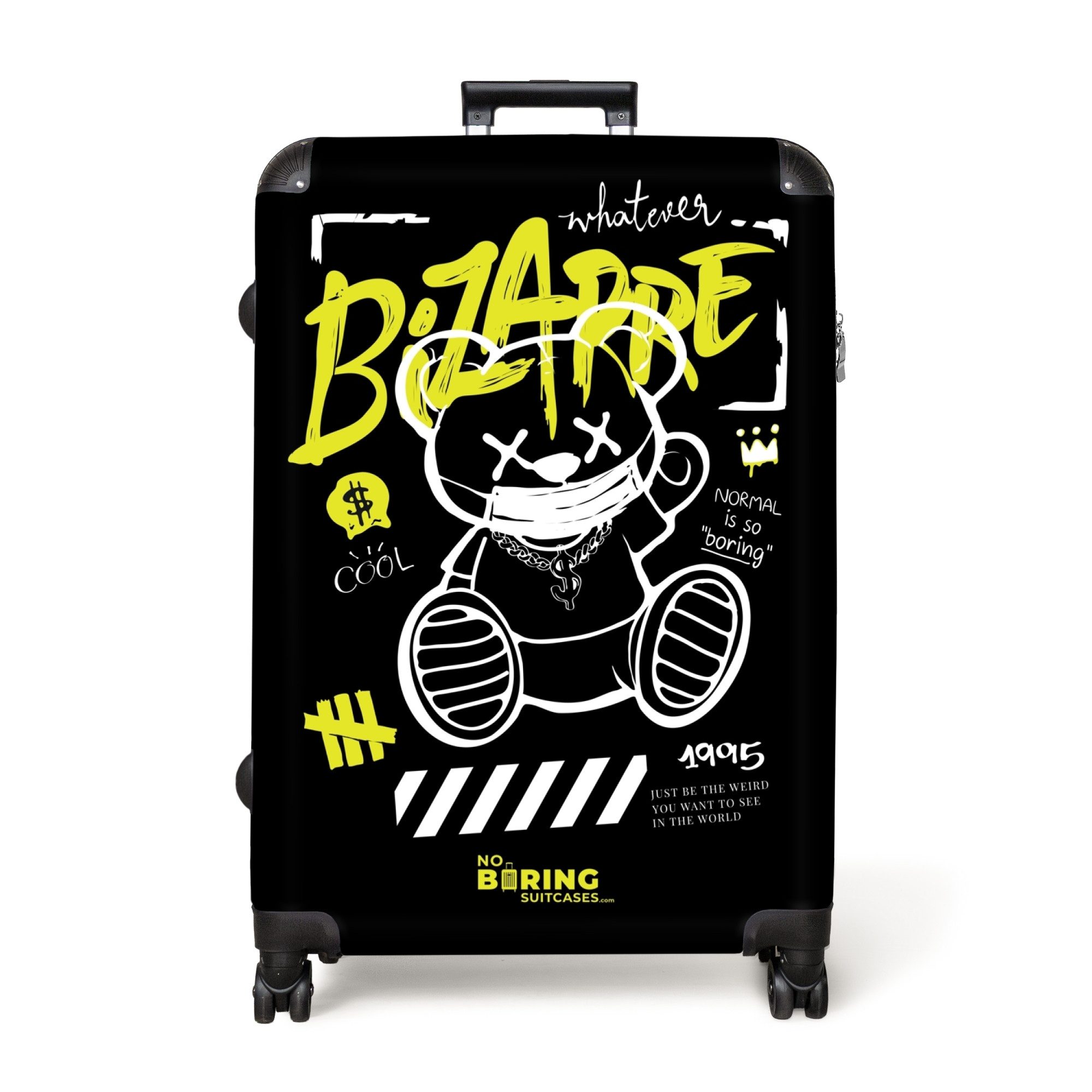 NoBoringSuitcases.com© Hartschalen-Trolley Cartoon-Bär mit Maske als günstig online kaufen