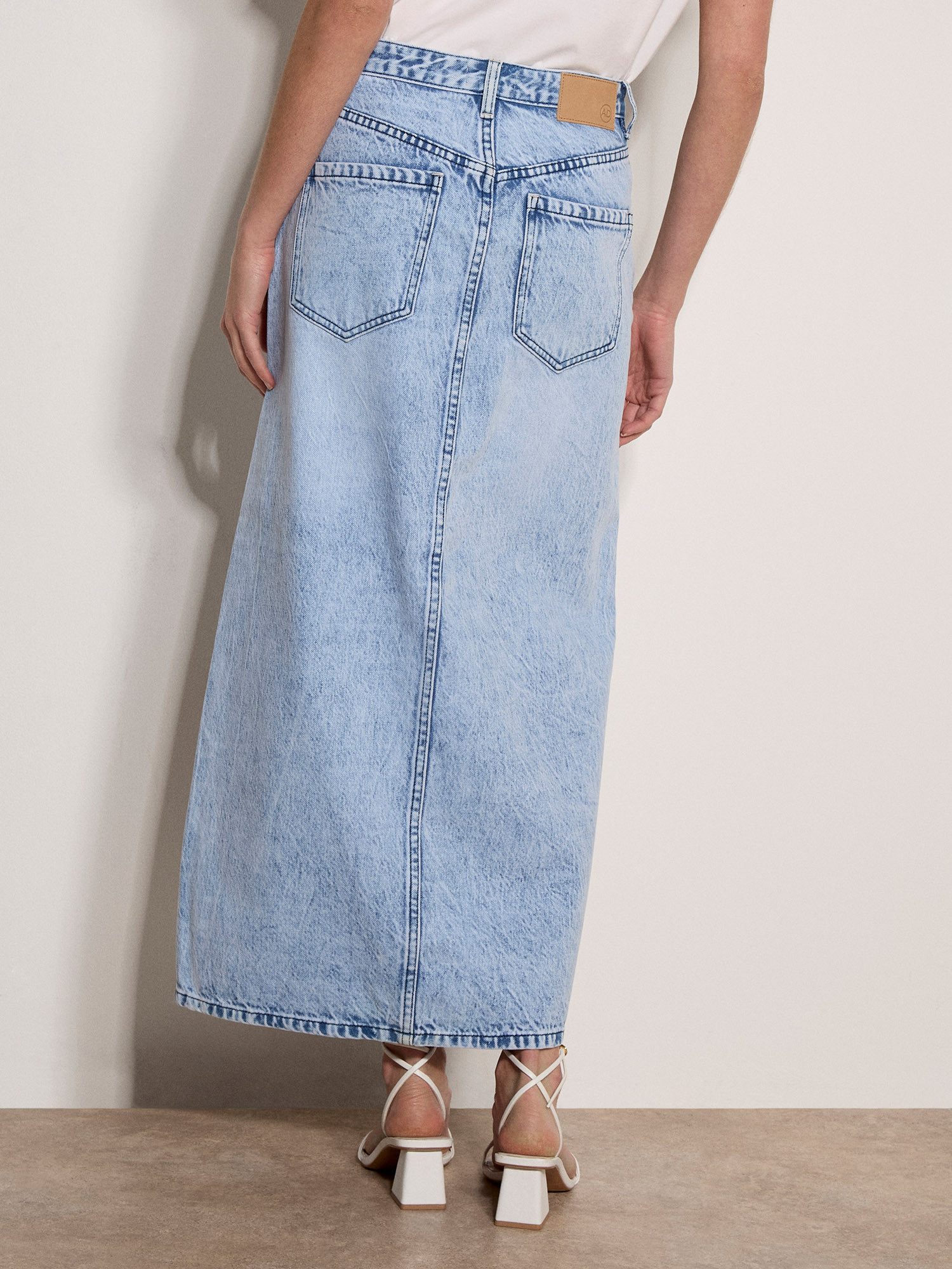 Apricot Midirock Midi-Jeansrock mit Perlenverzierung mit Perlenverzierung