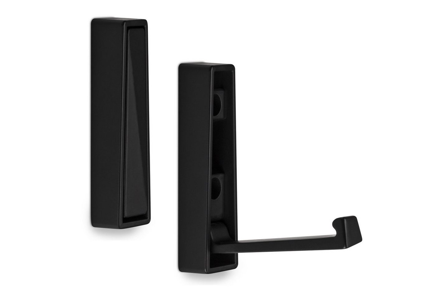 SO-TECH® Klapphaken BARI aus Metall, Höhen 80 - 120 mm, Lochabstände 32-70 mm, (2-St), 80 x 20 x 15 mm, schwarz, 2 Stück inkl. Schrauben
