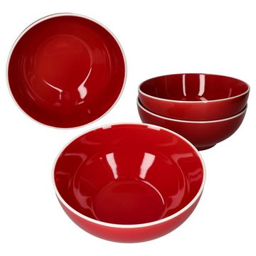 MamboCat Servierschale 4er Set Schale Linus Rot - 404135, Steingut