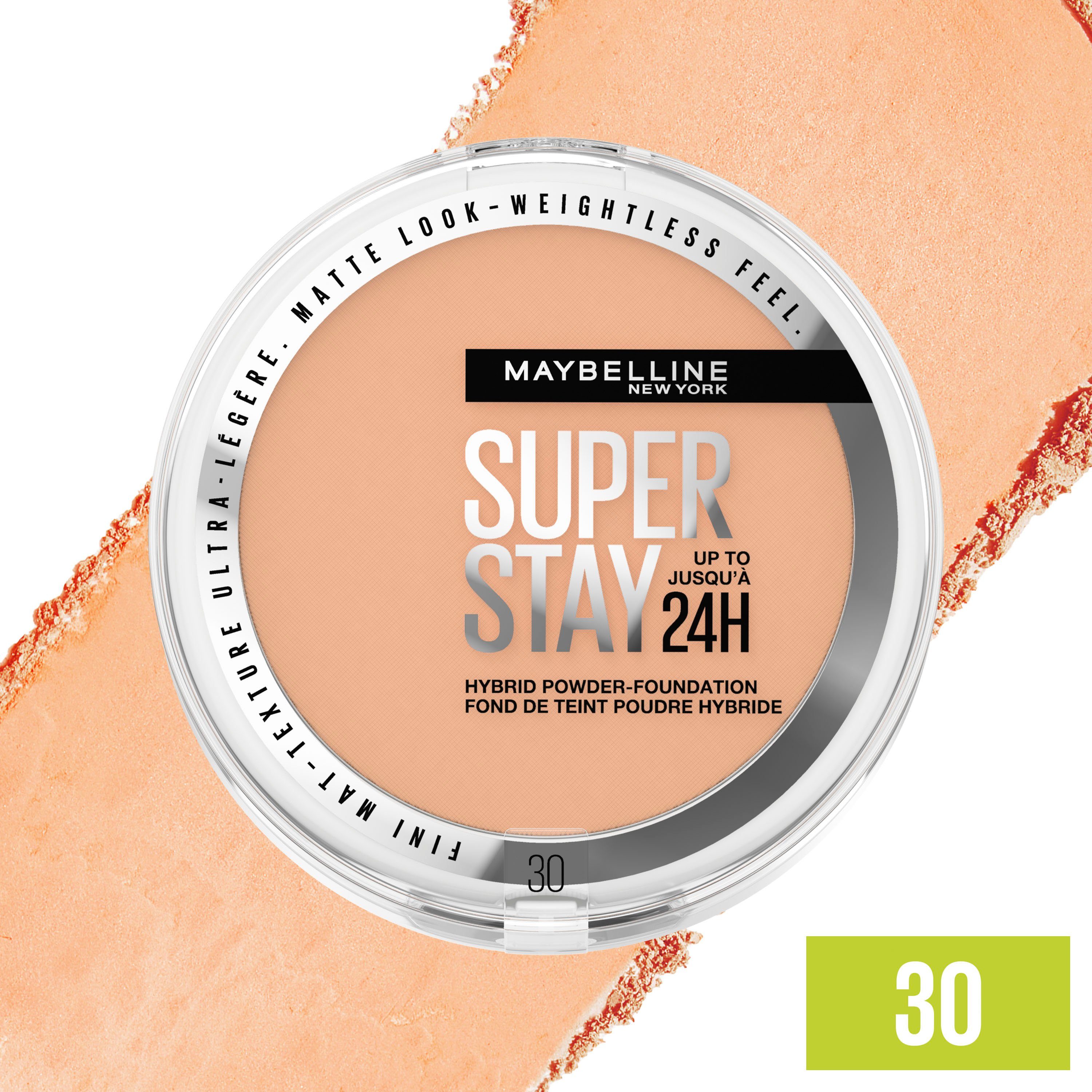 MAYBELLINE NEW YORK Foundation SUPER STAY HYBRID POWDER-FOUNDATION, mattes Finish mit Airbrush Effekt, dank leichter Pigmente