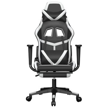 furnicato Gaming-Stuhl mit Fußstütze Schwarz und Weiß Kunstleder (1 St)