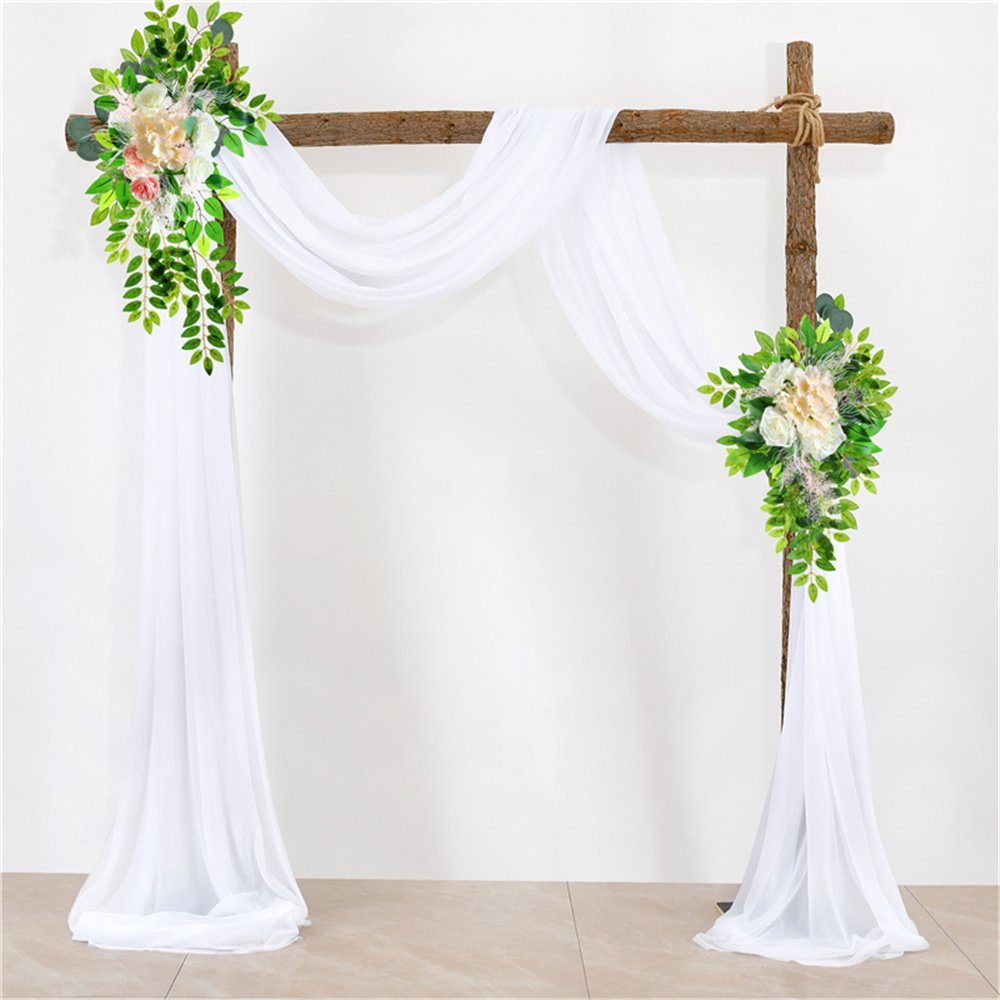 HAMÖWO Hängedekoration Künstliches Hochzeitsbogen-Blumen-Set (3 Stück), Hochzeitsbogen Weiß