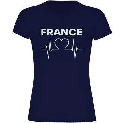 multifanshop T-Shirt Damen France - Herzschlag - Frauen
