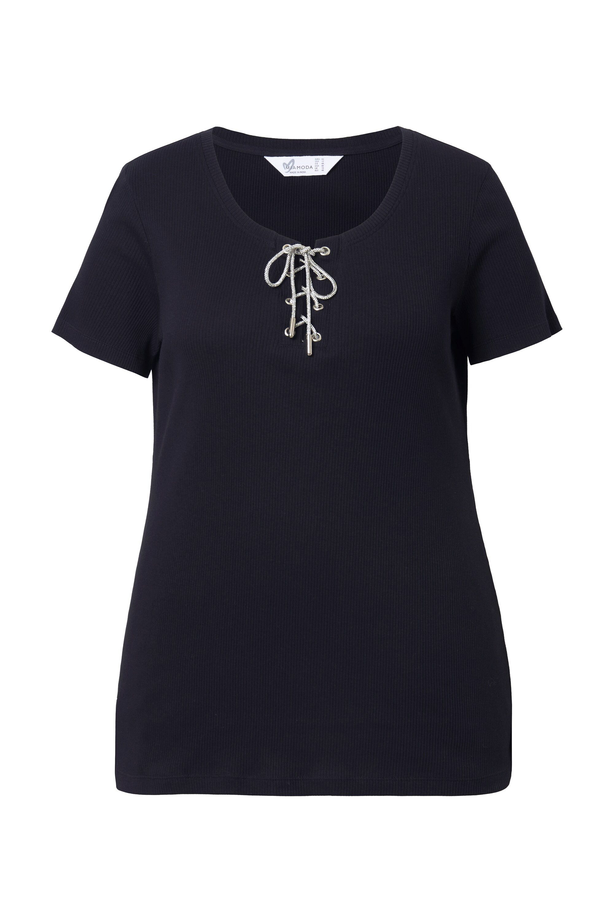 T-Shirt T-Shirt Slim Fit Glitzersteinchen-Bindeband