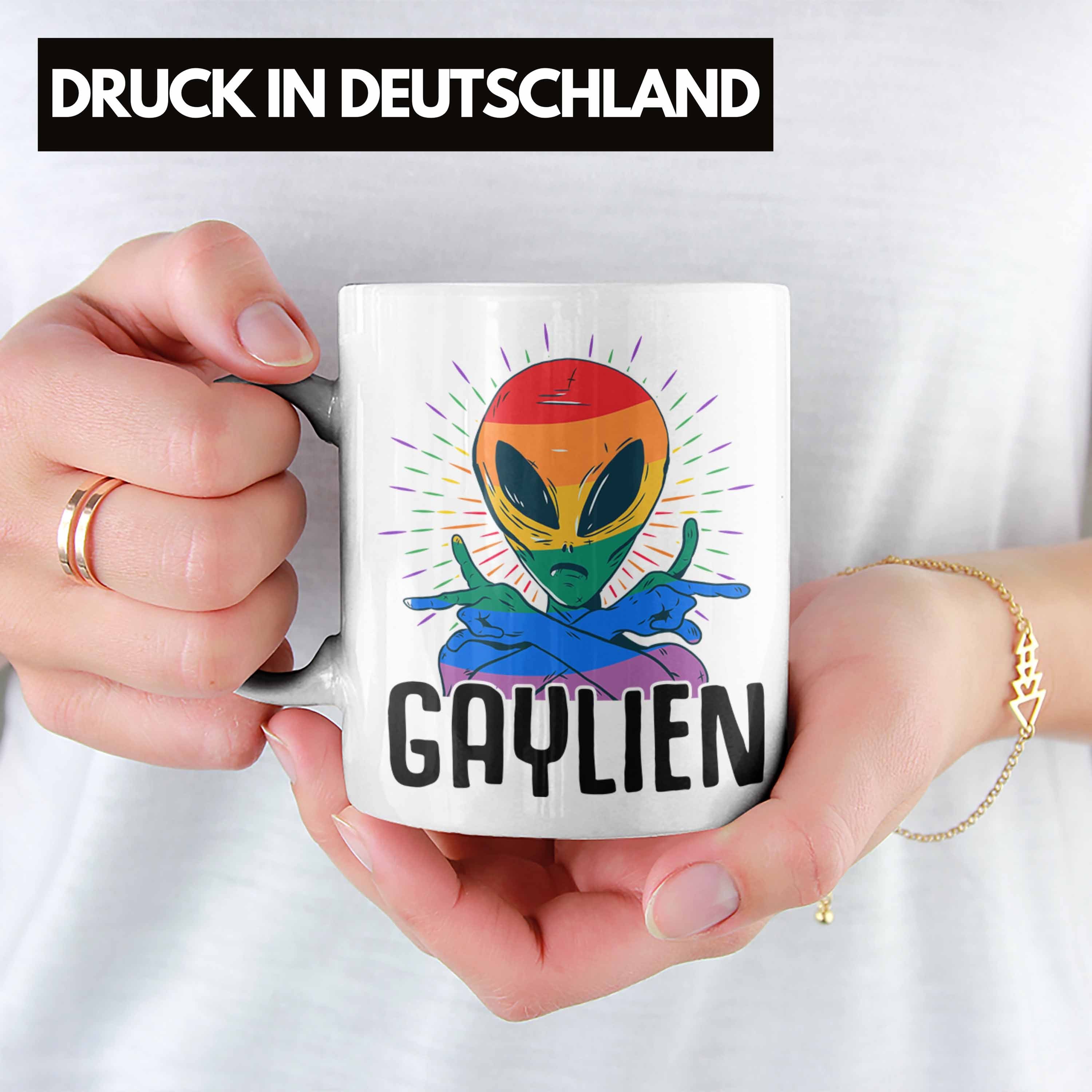Trendation Tasse Trendation Transgender Bisexuel Schwule Gaylien - Geschenkidee Lesben Weiss Tasse LGBTQ Geschenk
