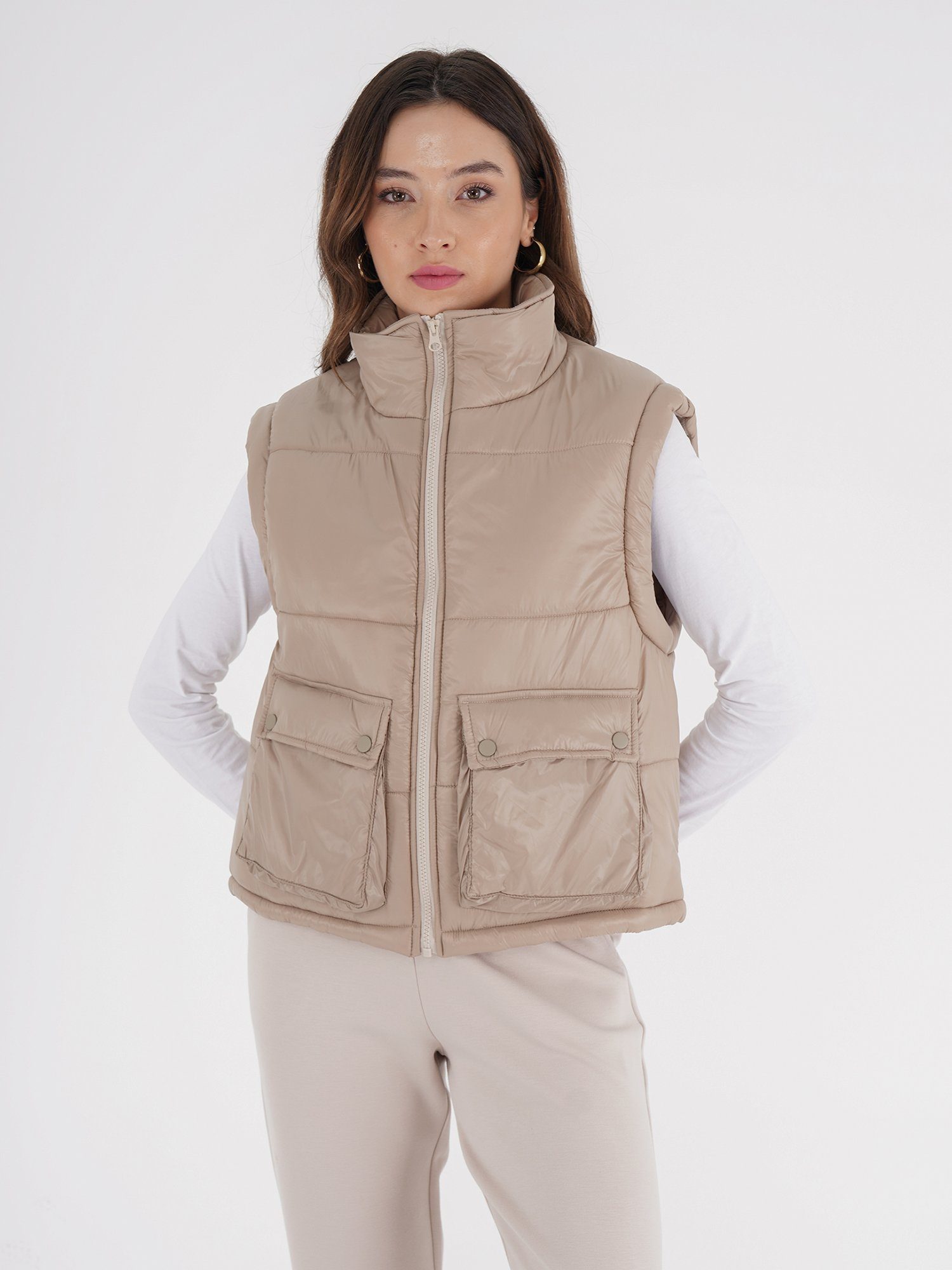 Freshlions Steppweste Freshlions Puffer Vest beige