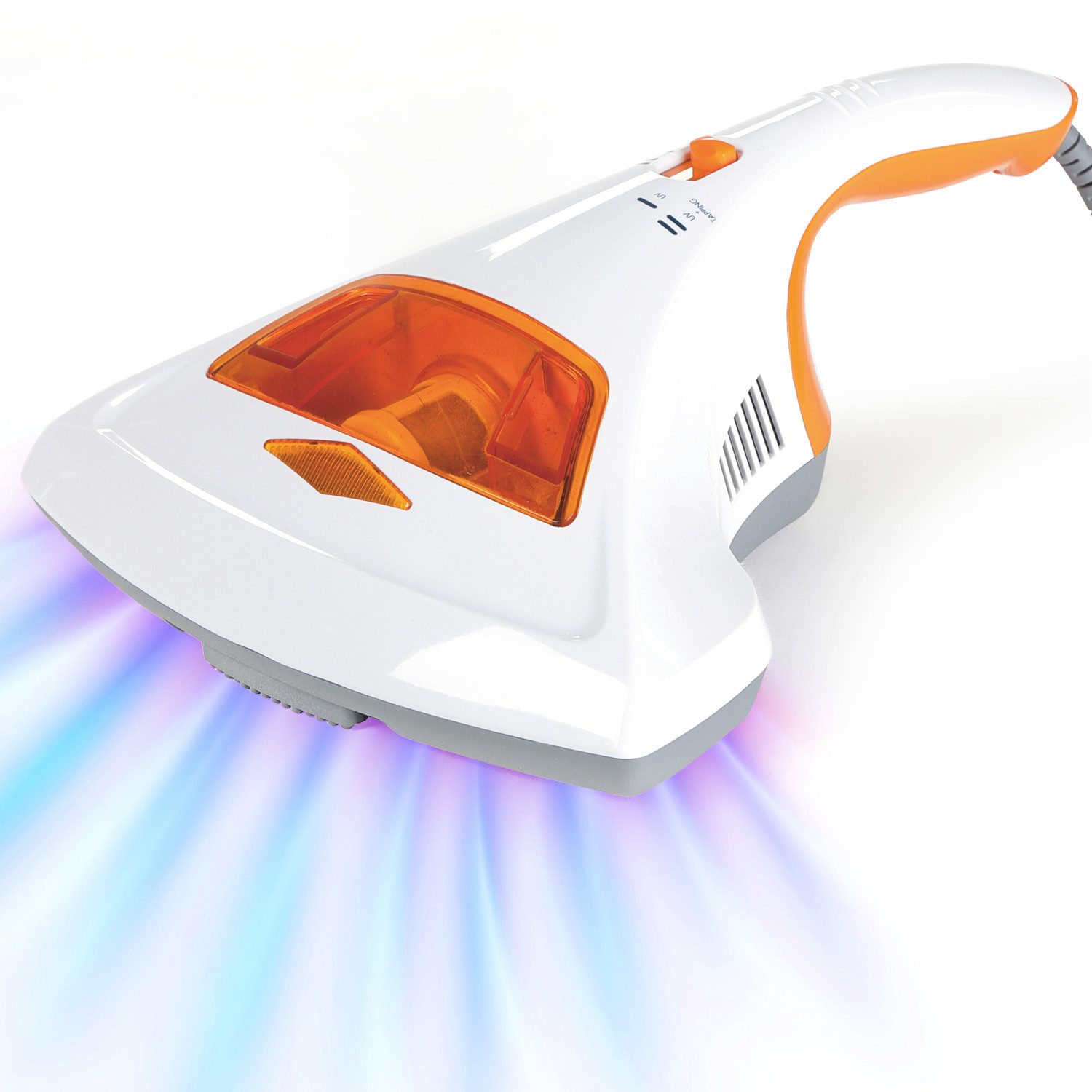 aktimeo Matratzenreinigungsgerät Milben-Handstaubsauger mit UV, Staubsauger Teppich, Sofa & Matratzen, 300,00 W, ohne Beutel, Aufrütteln & Absaugen der Milben