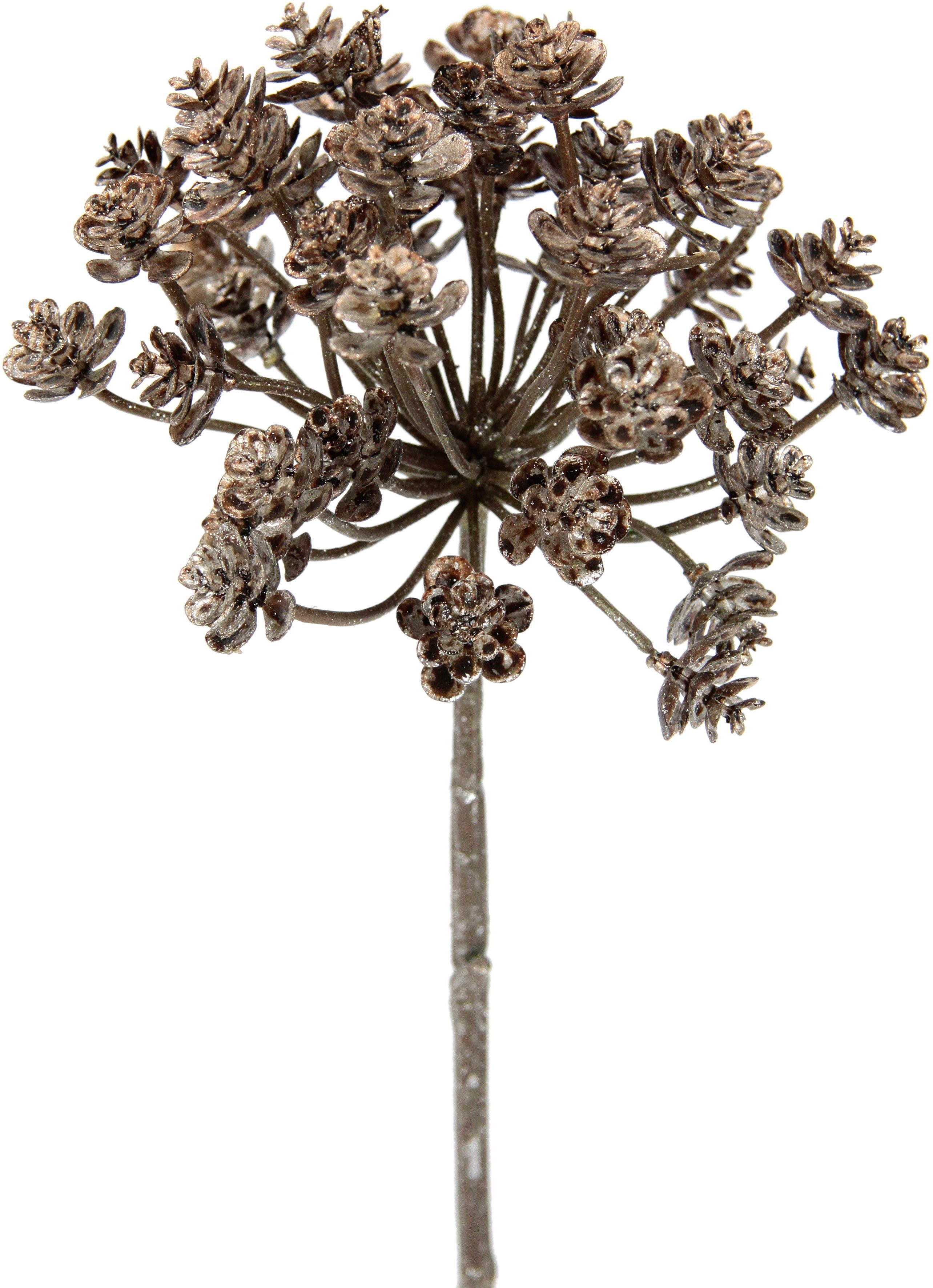 Kunstblume Dill, I.GE.A., Höhe 55 cm, Metallic-Distelzweig, Kunstzweige, 3er Set