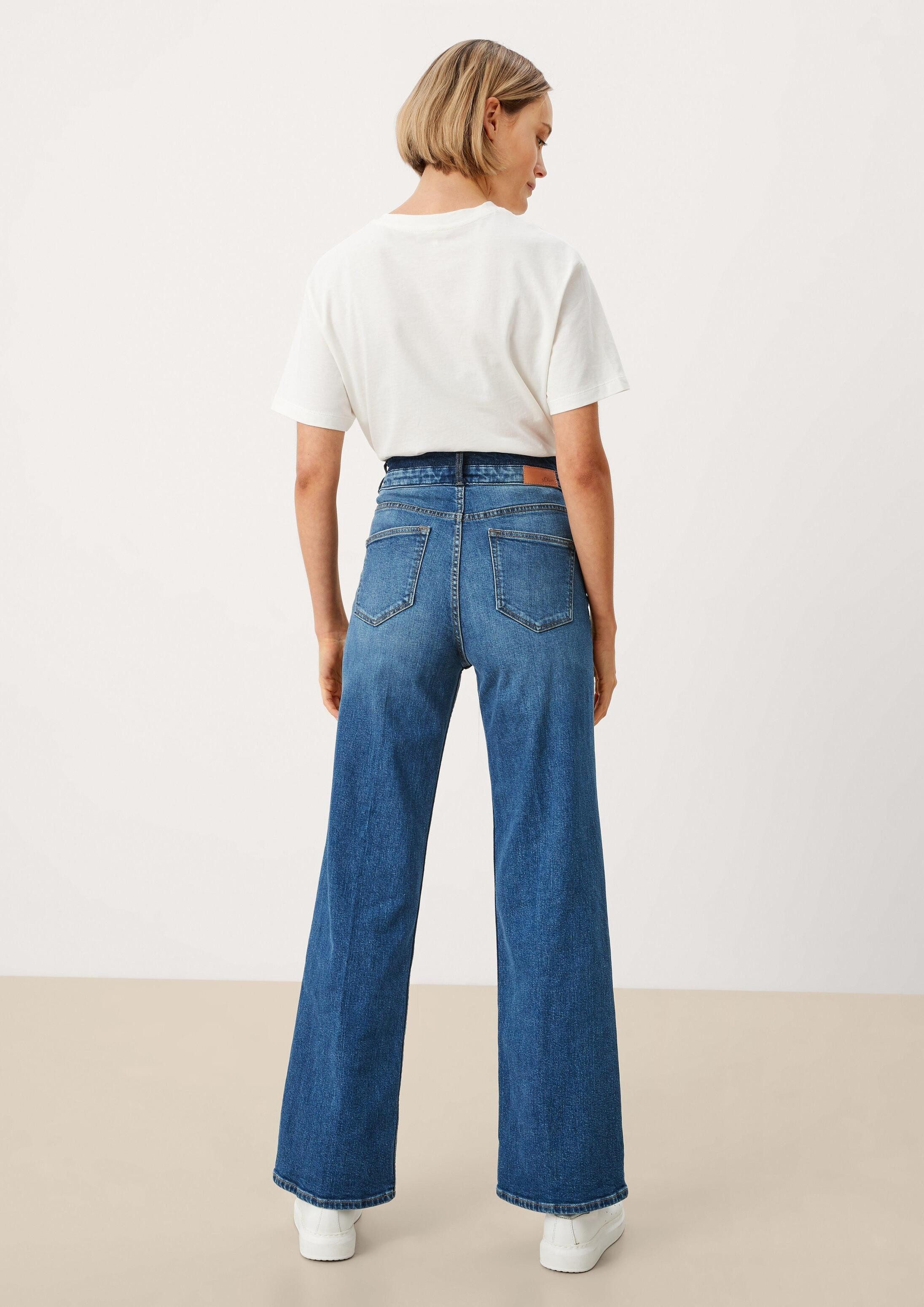s.Oliver Weite Jeans Jeans-Hose SURI Regular: Wide leg-Jeans mit Bügelfalte