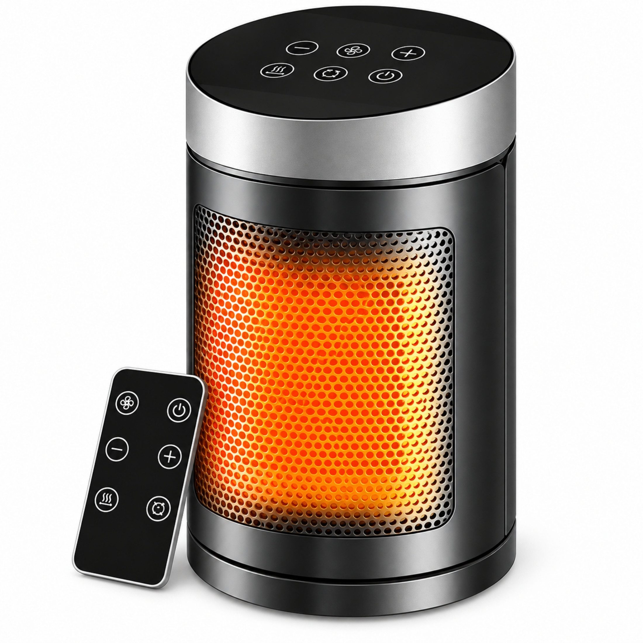 Blossom Heizlüfter Elektrische Heizung 34 dB, Keramik Heizlüfter mit 90° Oszillation, 1500 W, Energiesparendes ECO-Modus, Thermostat, Überhitzungs- & Kippschutz