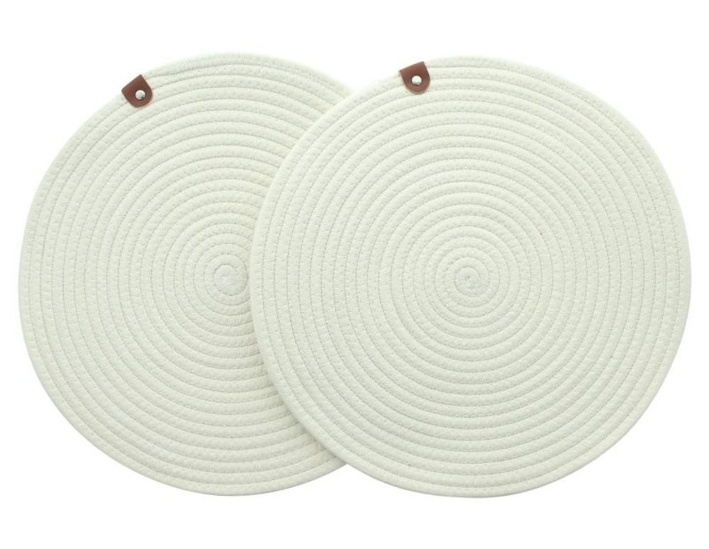 Home-trends24.de Platzset Platzmatte weiß Platzdeckchen Tischset 2er-Set