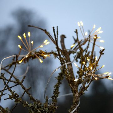 MARELIDA LED-Lichterkette Blume 96 Tautropfen LED 8 Blüten Batterie 2,1m Timer Außen, 96-flammig