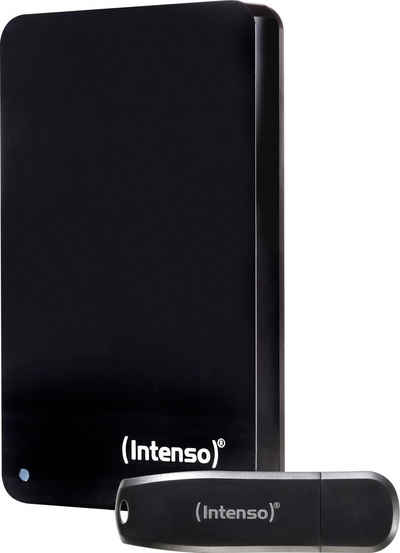 Intenso »Memory Drive 2TB + 32GB USB-Stick Bonuspack« externe HDD-Festplatte (2 TB) 2,5" 85 MB/S Lesegeschwindigkeit, 75 MB/S Schreibgeschwindigkeit)