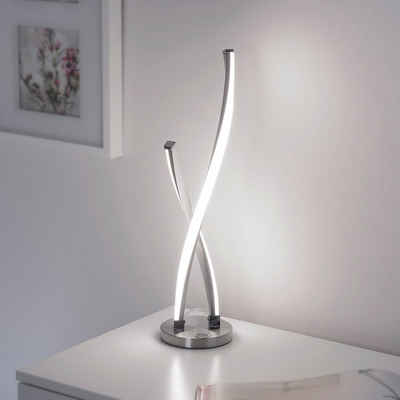 LED Tischleuchte »LED Tischleuchte Polina aus Aluminium in Silber«, Tischleuchte, Nachttischlampe, Tischlampe