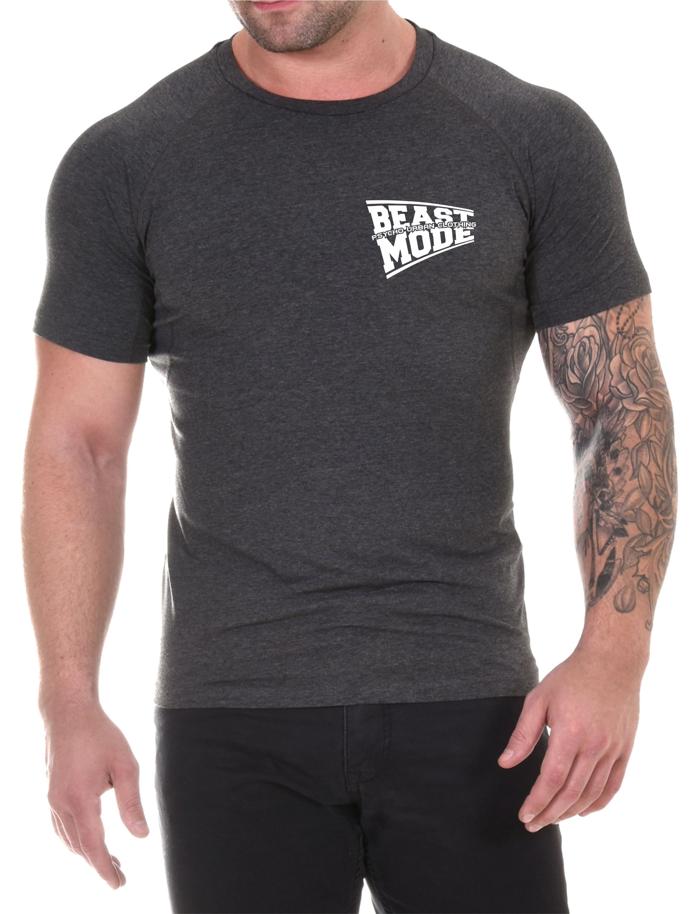 Psycho Urban Print-Shirt (Set) Basic Fitness T-Shirt im Doppelpack