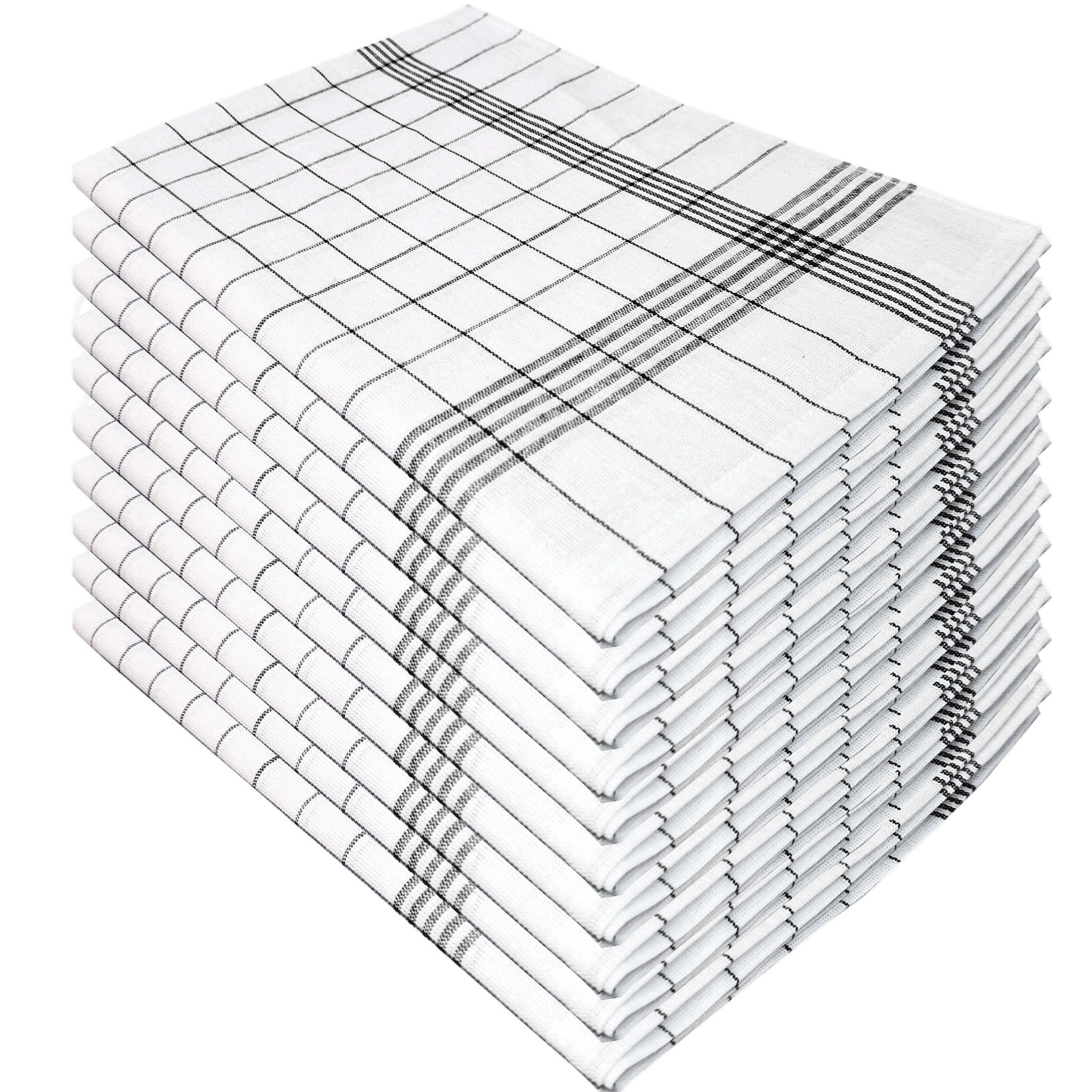 Tulpe Heimtextilien Geschirrtuch Halbleinen 50% Leinen 50% Baumwolle in Schwarz, Grau, Blau und rot, (10er Set), hochwertige Qualität Geschirrtücher Küchentücher Trockentuch