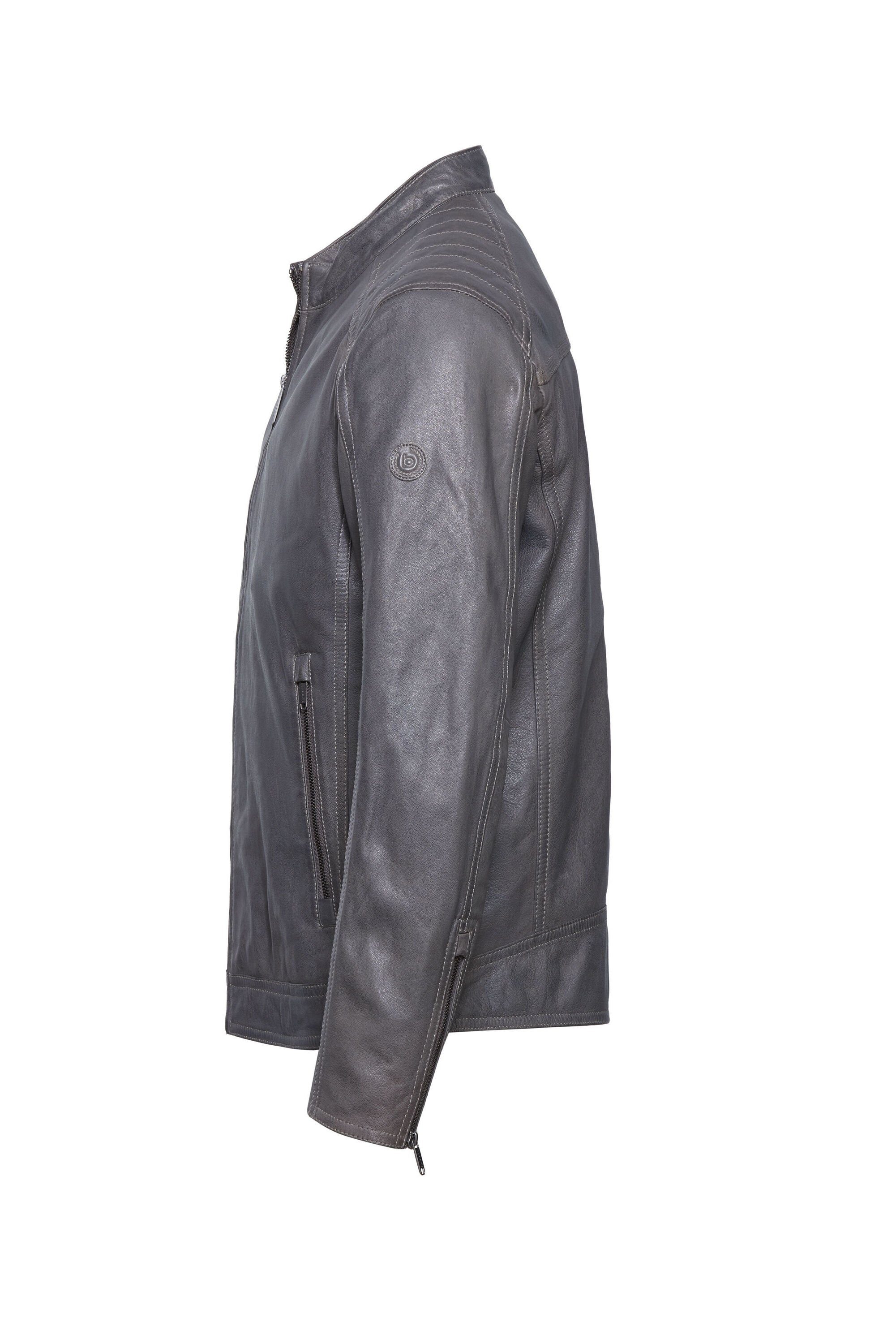 bugatti Lederjacke BUAPOLLO (1-St) mit Schultersteppung und Reißverschlüssen