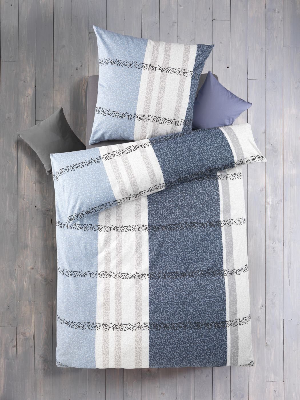 Optidream Bettwäsche Set Renforcé 135x200 Baumwolle Blar hellblau blau, Renforcé, 2 teilig, Sommer Geschenke Idee Frauen Männer weich sale Reißverschluss Partner