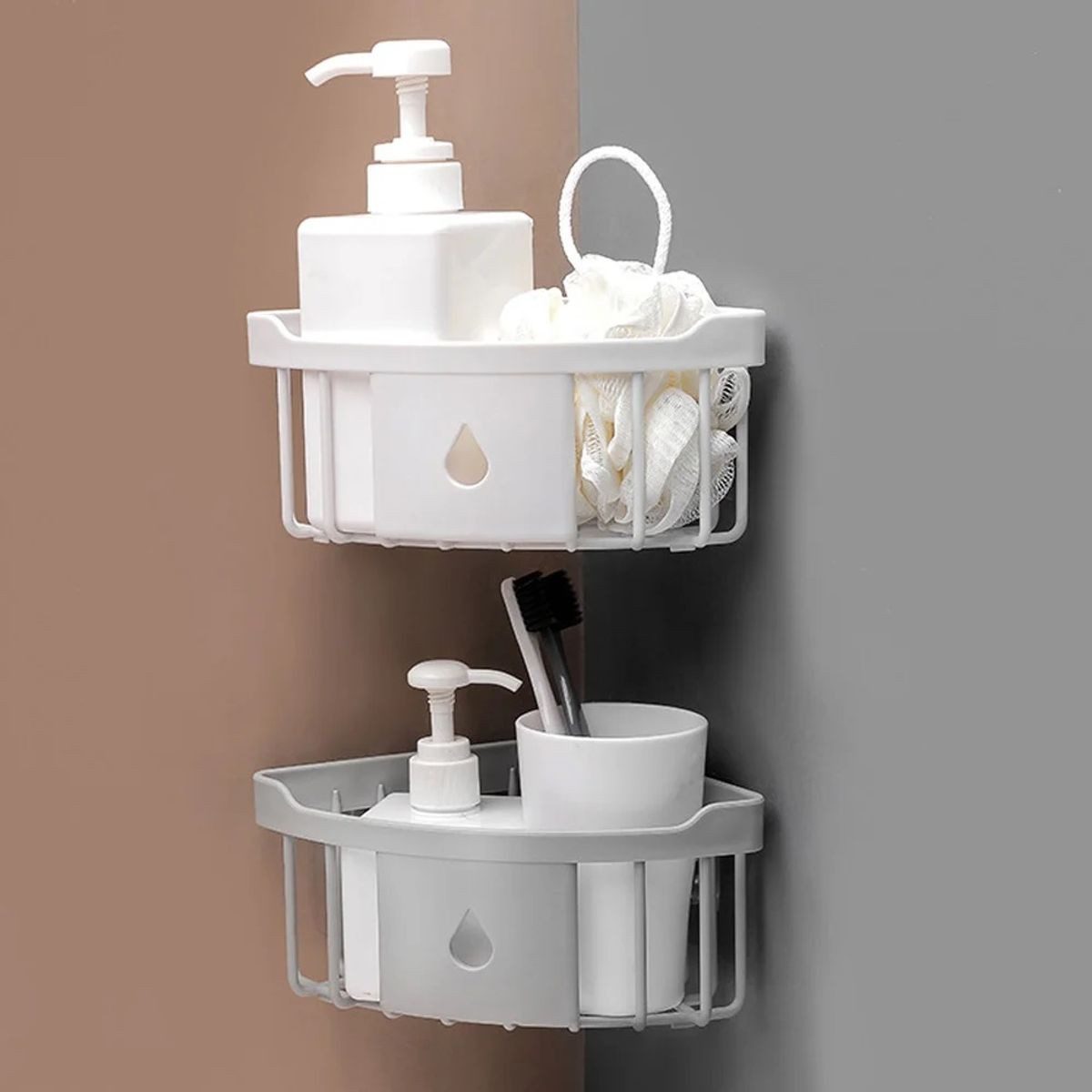 König Design Duschregal Duschablage ohne Bohren Badezimmer Organizer, 2-tlg günstig online kaufen