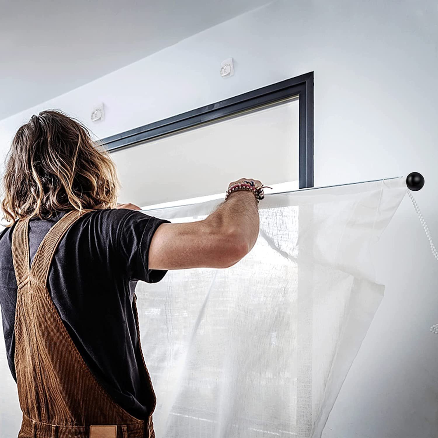 Blusmart Gardinenstangenhalter Gardinenstangenhalterung Kein Bohren erforde günstig online kaufen