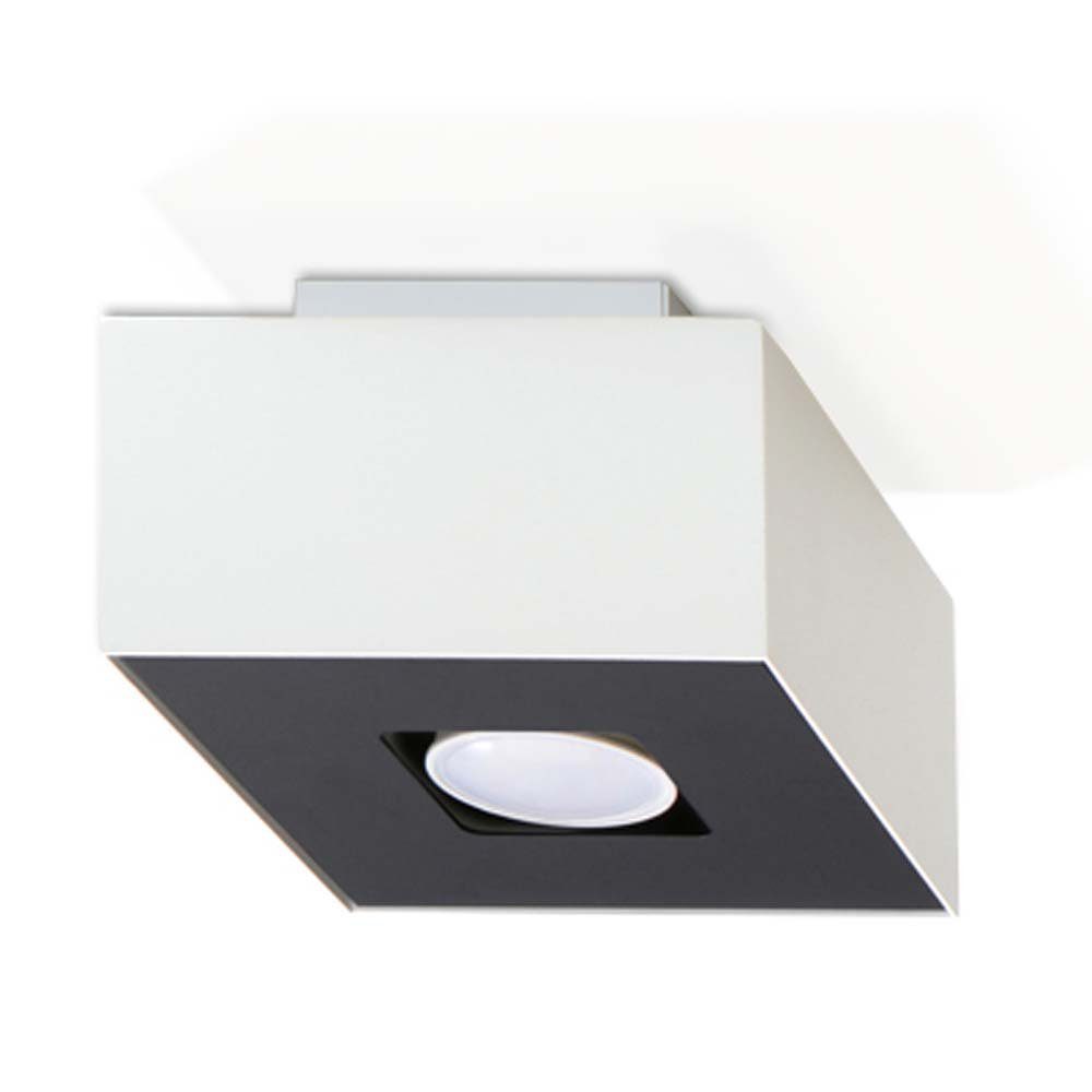 etc-shop Deckenstrahler, Leuchtmittel nicht inklusive, Deckenleuchte Deckenlampe Schwarz Weiß Stahl L 14 cm Wohnzimmer