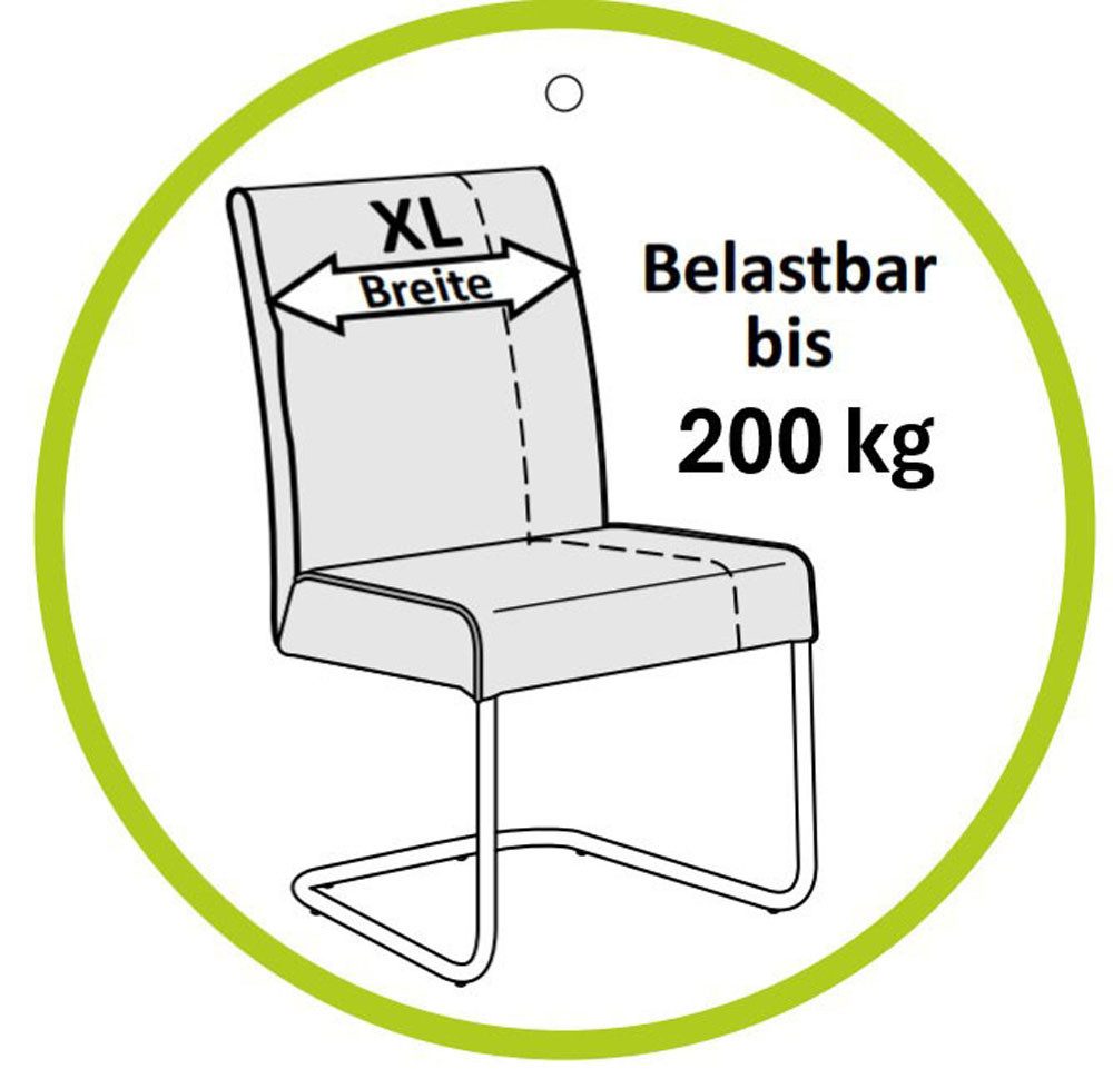 Jockenhöfer Gruppe 4-Fußstuhl Bennett (Set, 2 St), 4-Fuss Stuhl, bis zu 200 kg belastbar, Taschenfederkern – Bild 4 von 5